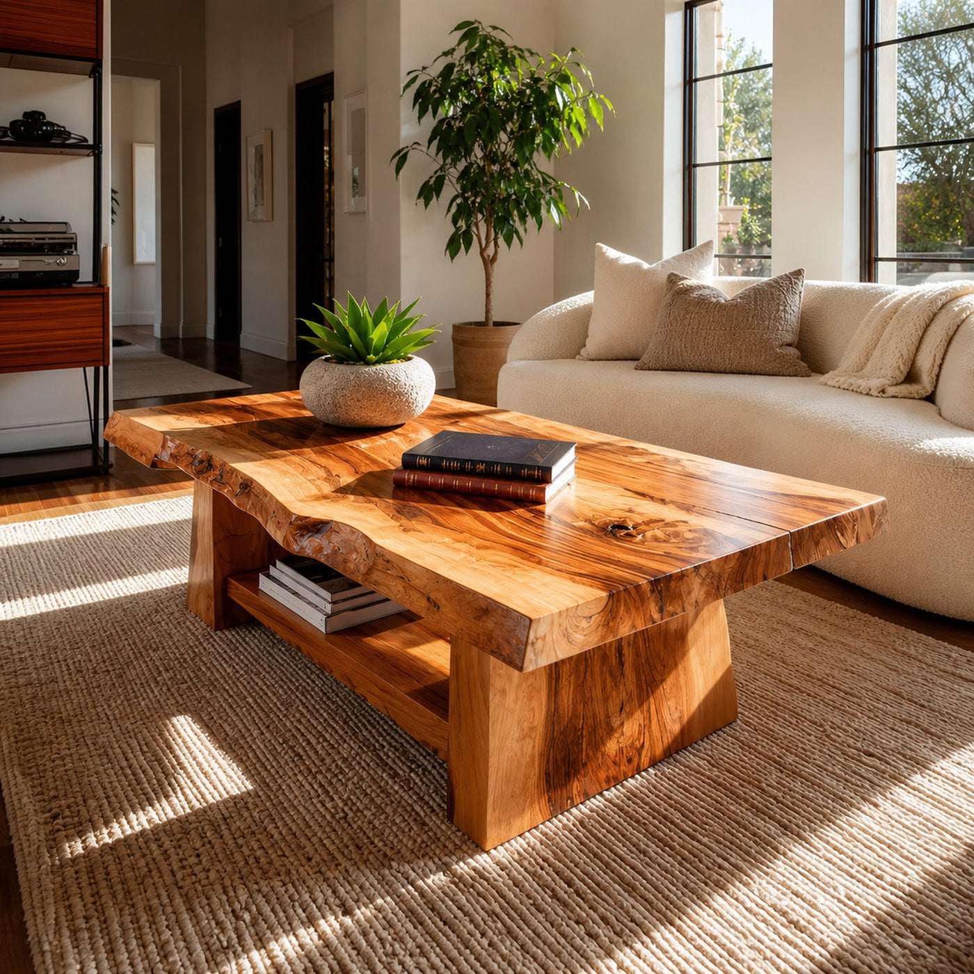 Modern Low Coffee Table With Storage Space For Home
