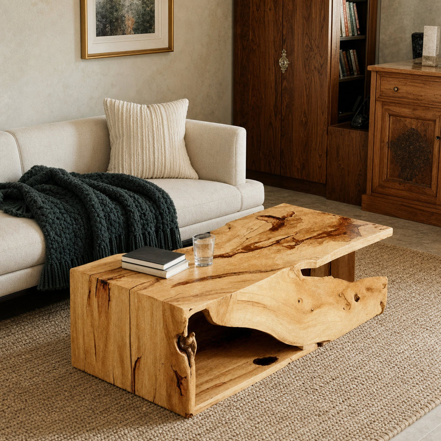 Modern Organic Live Edge Coffee Table For Living Room