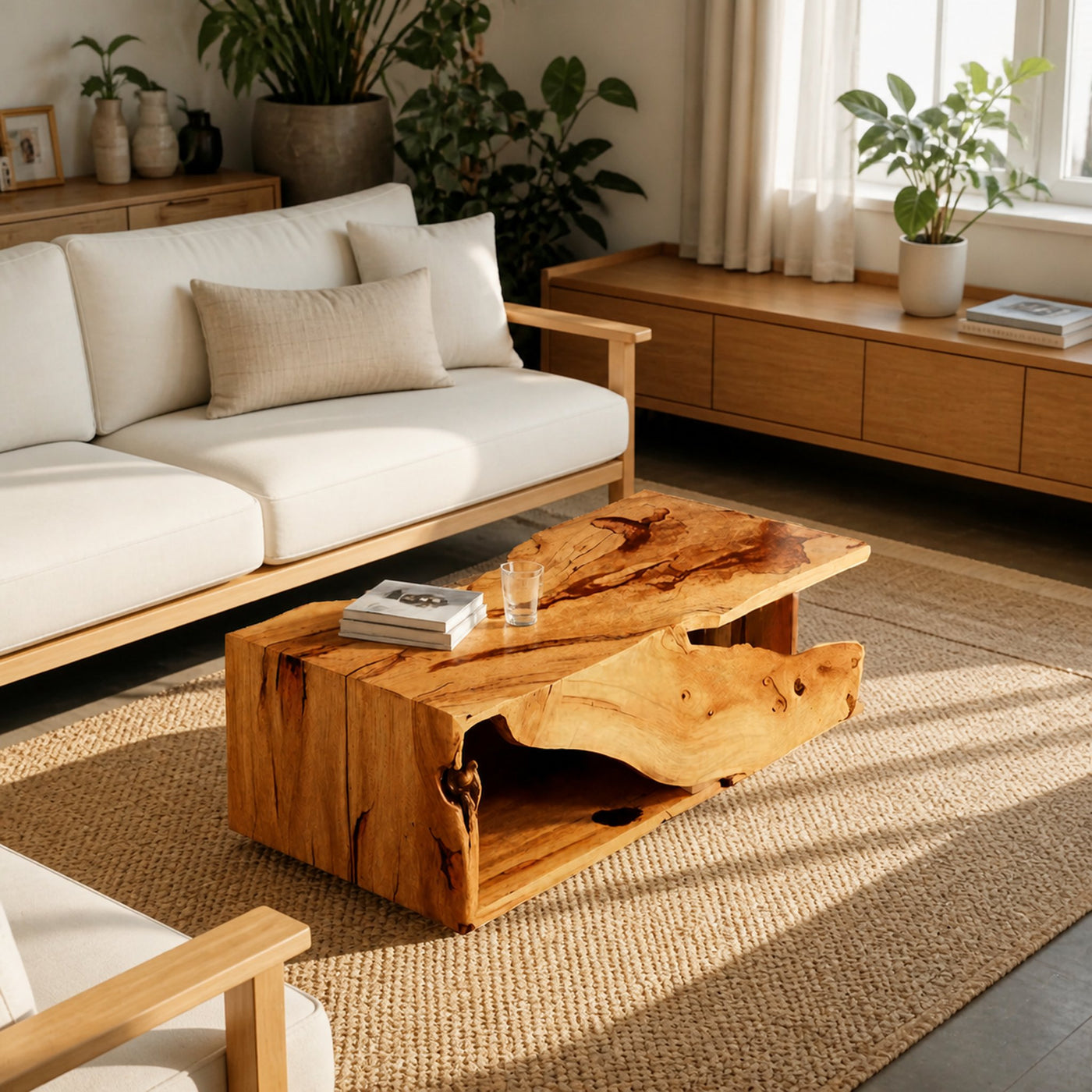 Modern Organic Live Edge Coffee Table For Living Room - product view 6