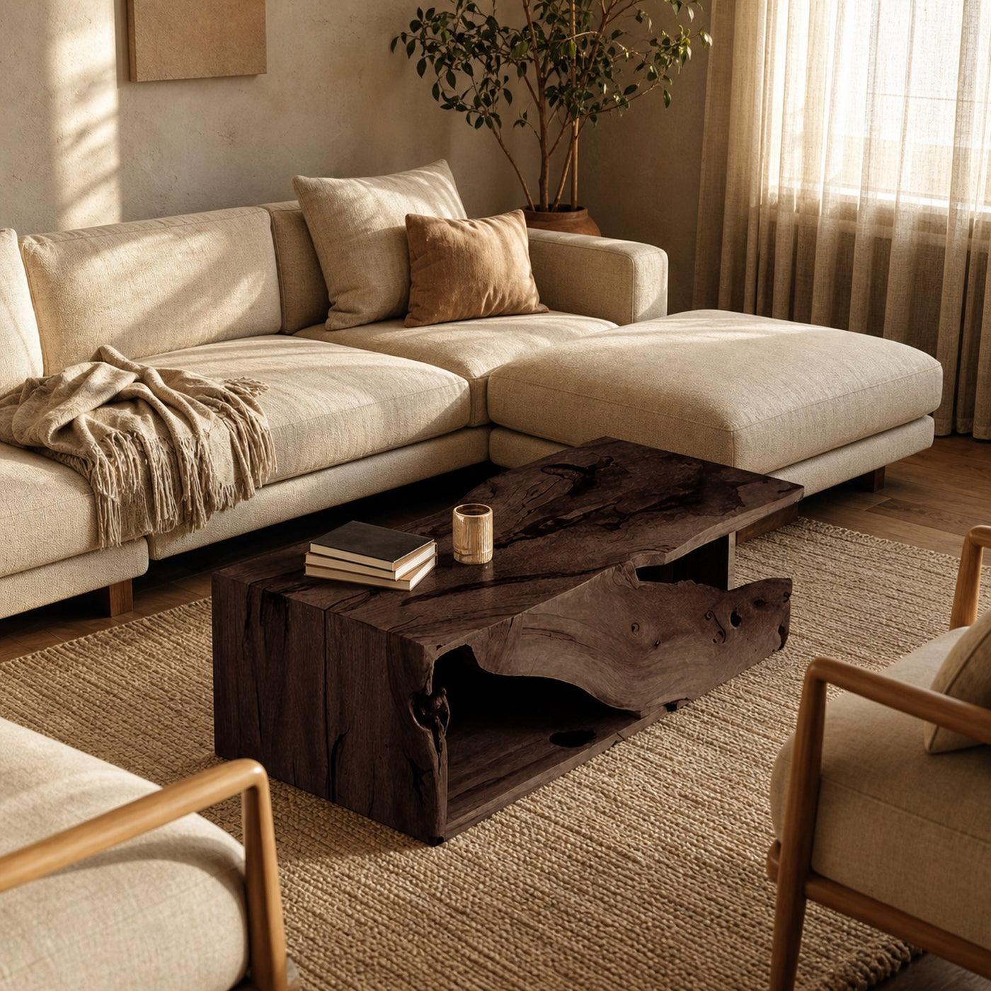 Modern Organic Live Edge Coffee Table For Living Room - product view 7