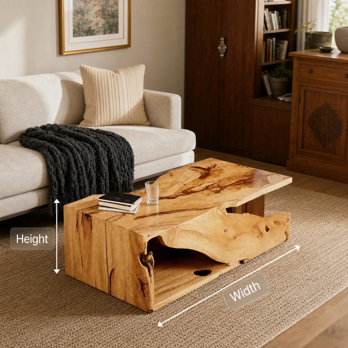 Modern Organic Live Edge Coffee Table For Living Room - product view 8