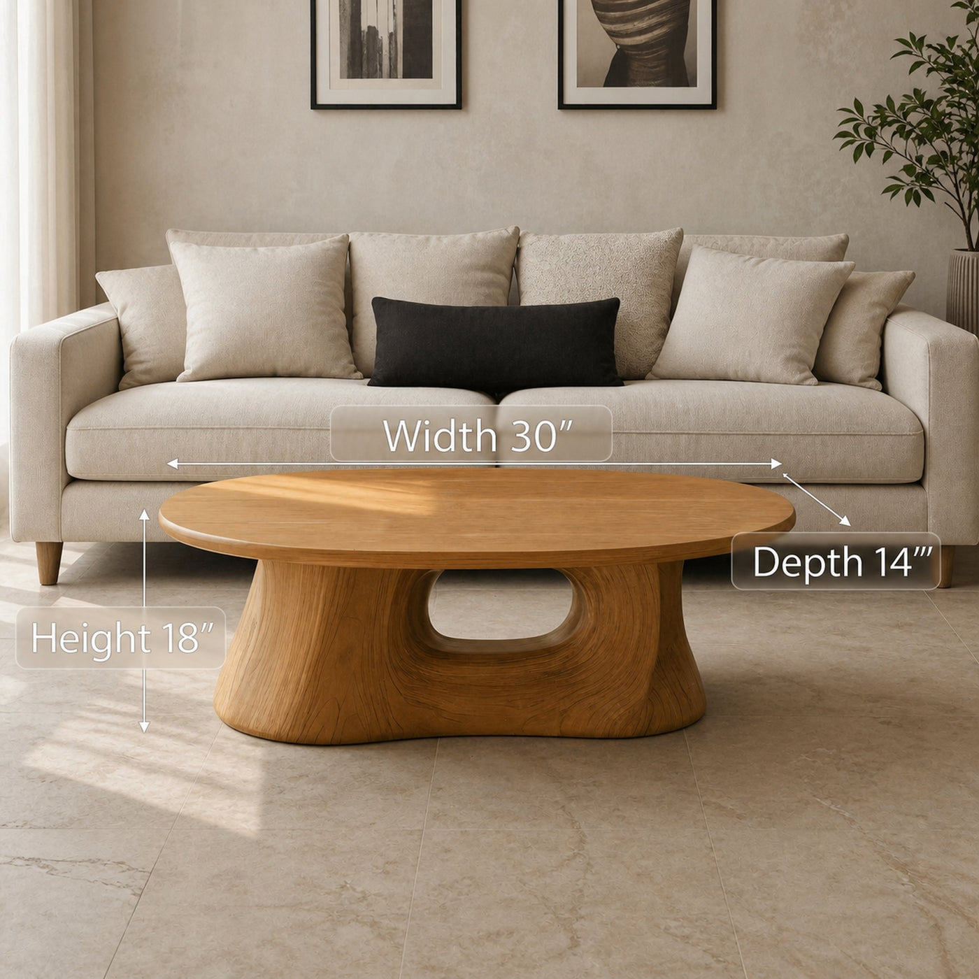 Modern Oval Coffee Table For Living Room Or Lounge - product view 6