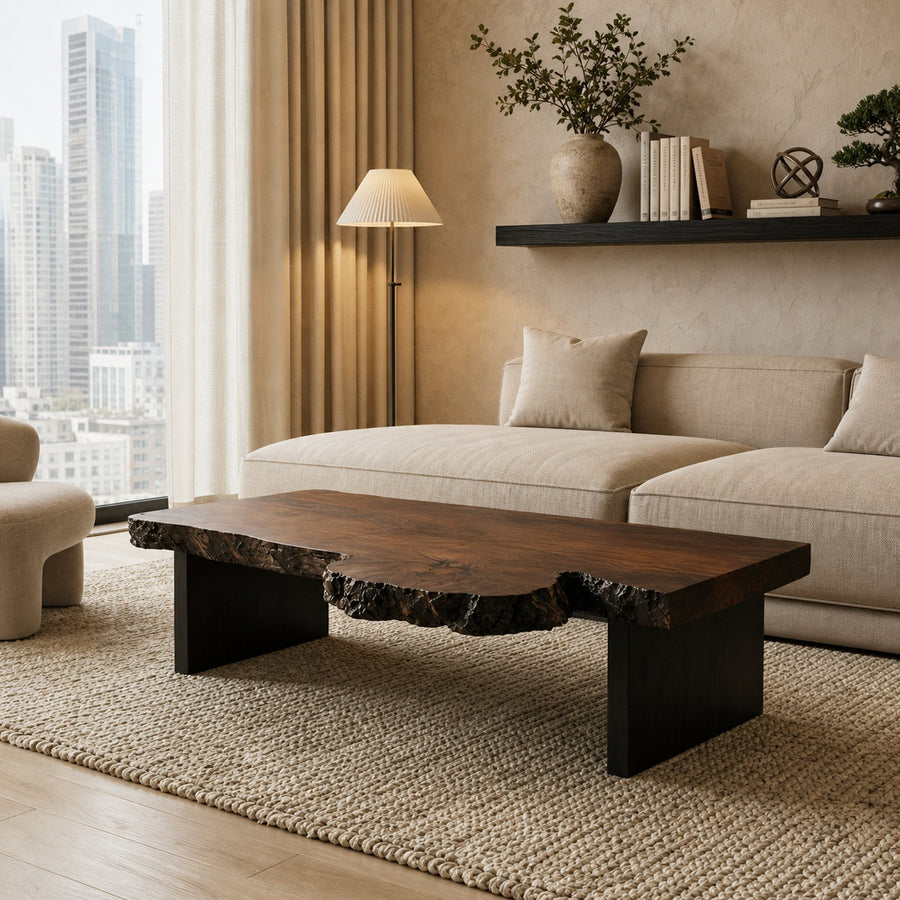 Modern Rustic Solid Wood Coffee Table For Living Room