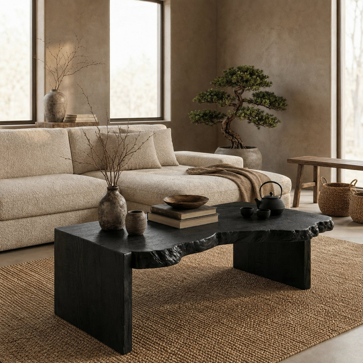 Modern Rustic Solid Wood Coffee Table For Living Room - product view 6