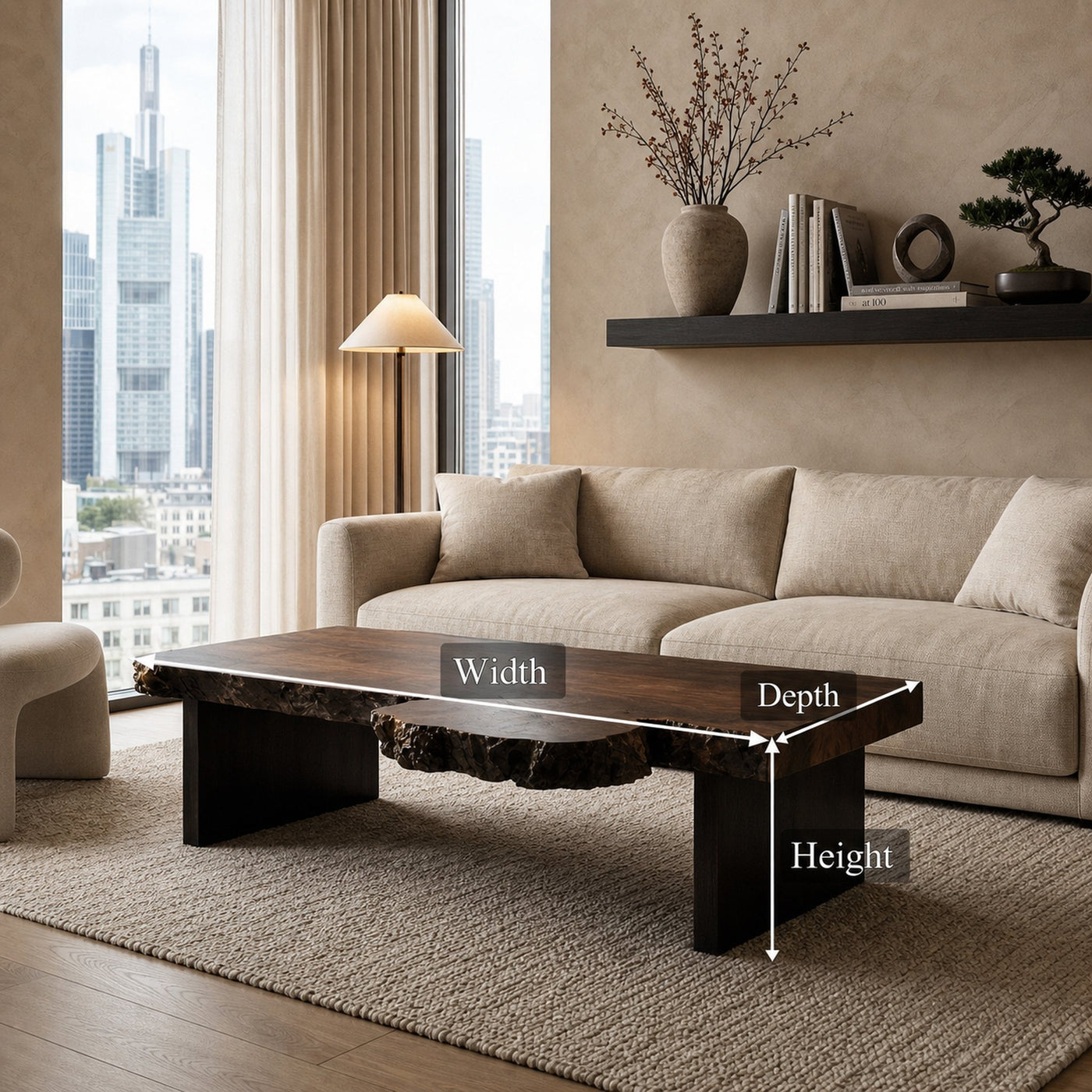 Modern Rustic Solid Wood Coffee Table For Living Room - product view 7