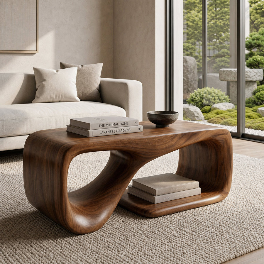 Modern Sculptural Coffee Table For Living Room Decor