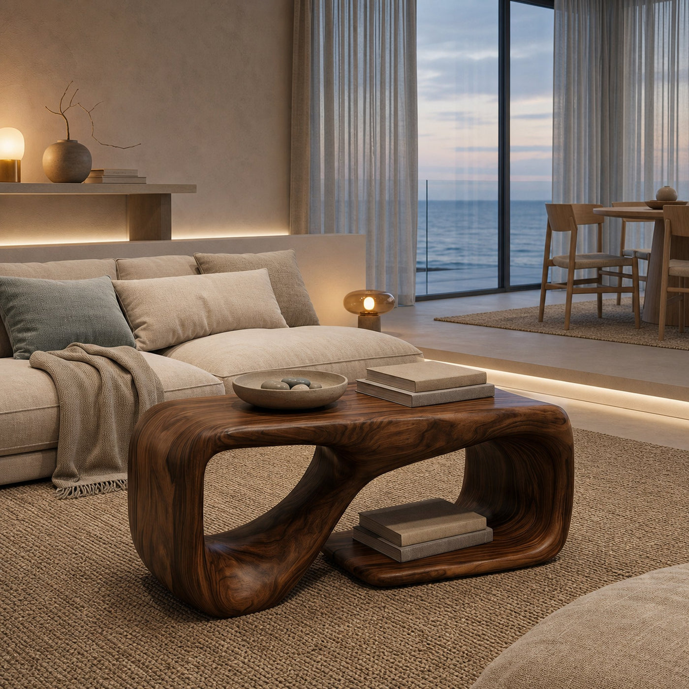 Modern Sculptural Coffee Table For Living Room Decor - product view 6