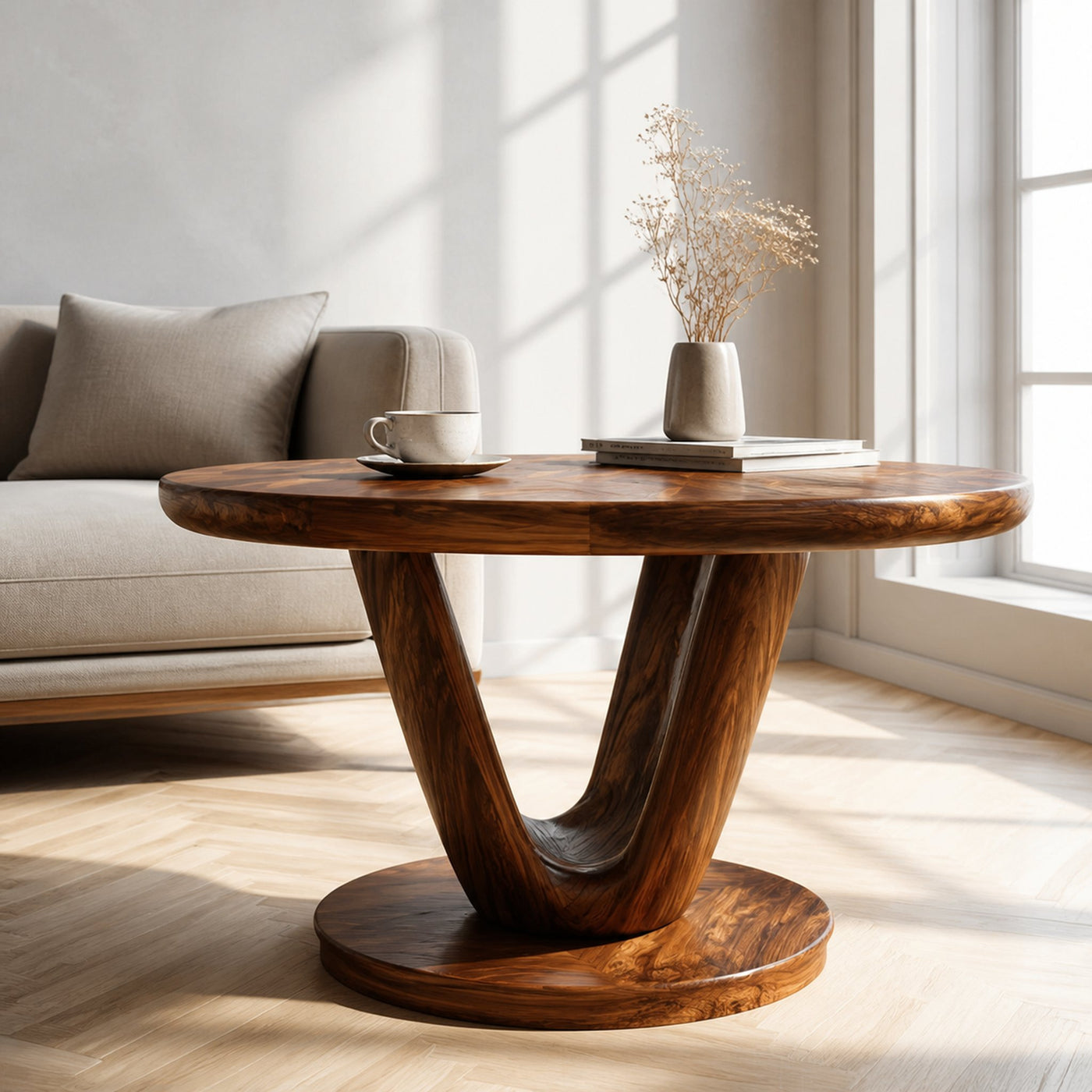Modern Sculptural V Coffee Table Living Room Lounge Room