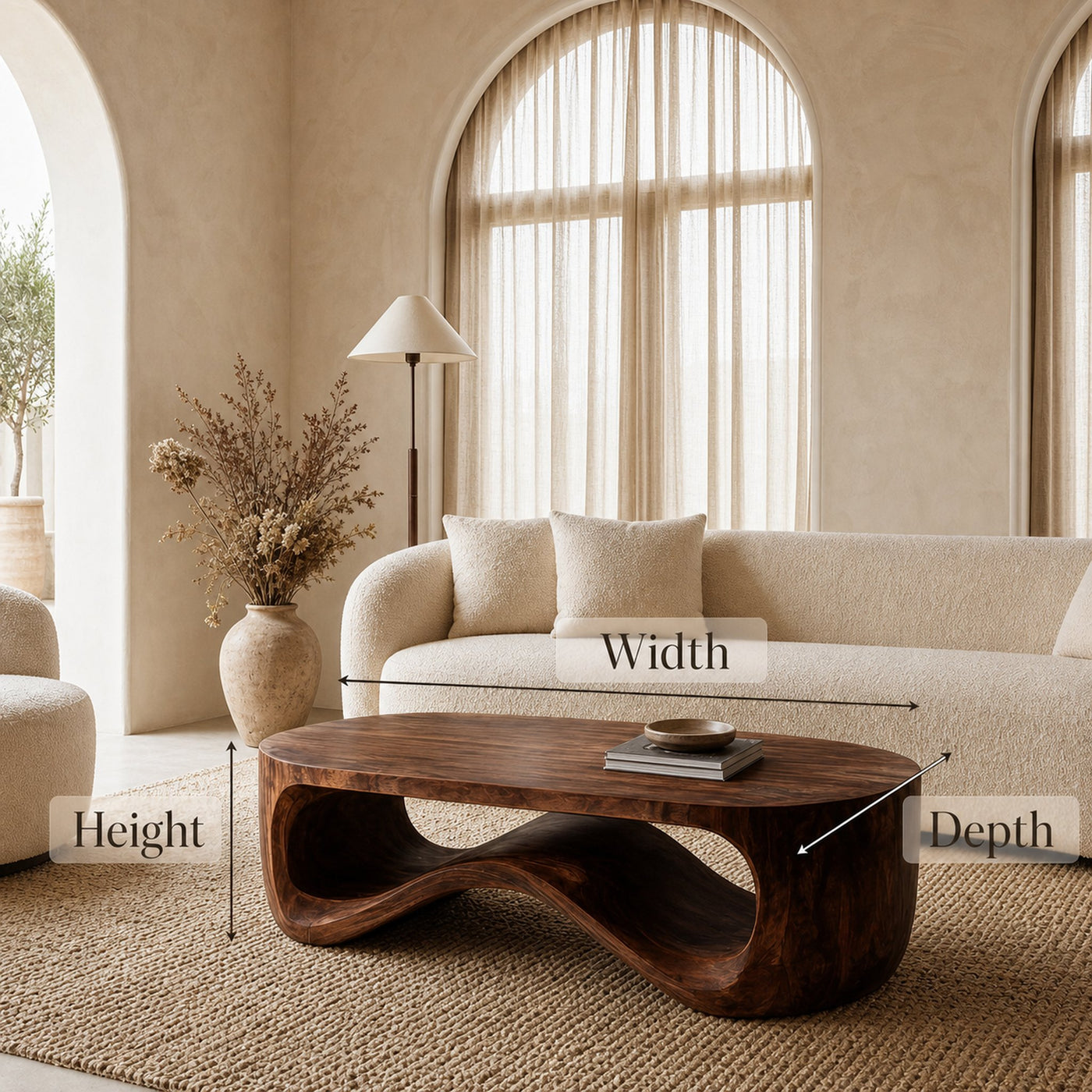 Modern Sculptural Wood Coffee Table For Living Room - product view 8