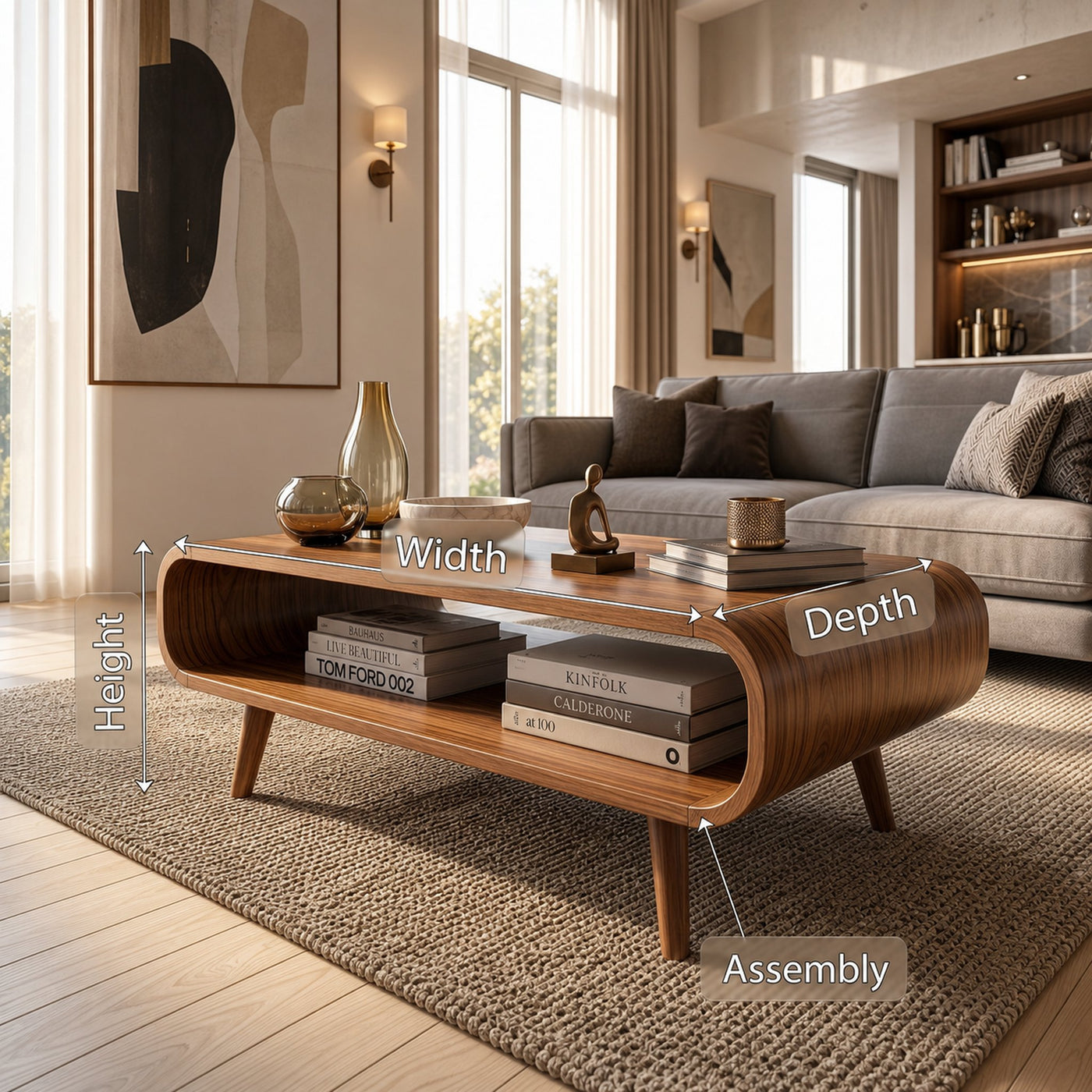 Modern Shelf Coffee Table For Open Living Room - product view 8