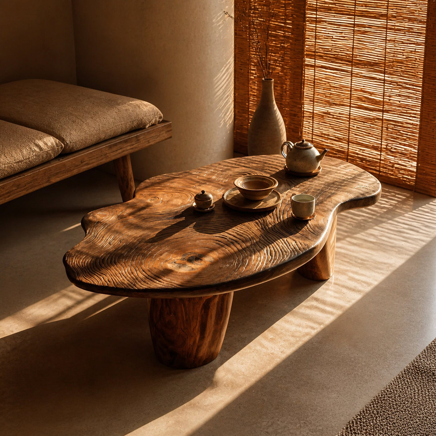 Modern Solid Wood Abstract Coffee Table For Furniture Decor