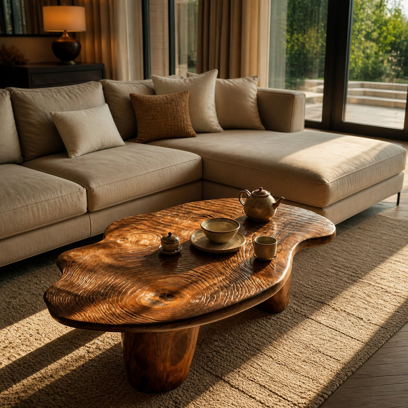 Modern Solid Wood Abstract Coffee Table For Furniture Decor - product view 6