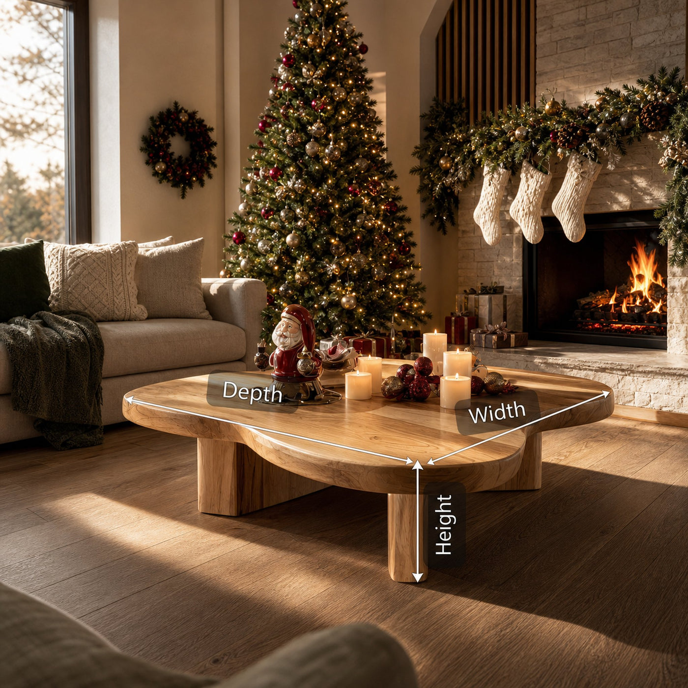 Modern Solid Wood Coffee Table For Christmas Furniture Decor - product view 6