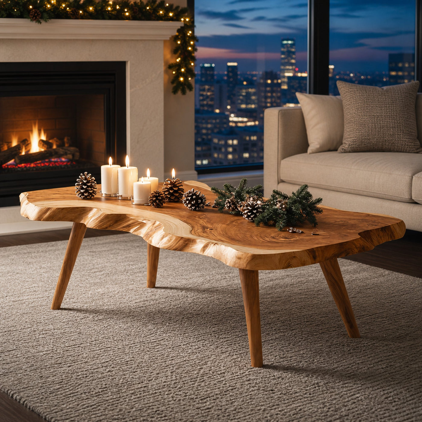 Modern Solid Wood Coffee Table For Christmas Living Room Design - product view 6