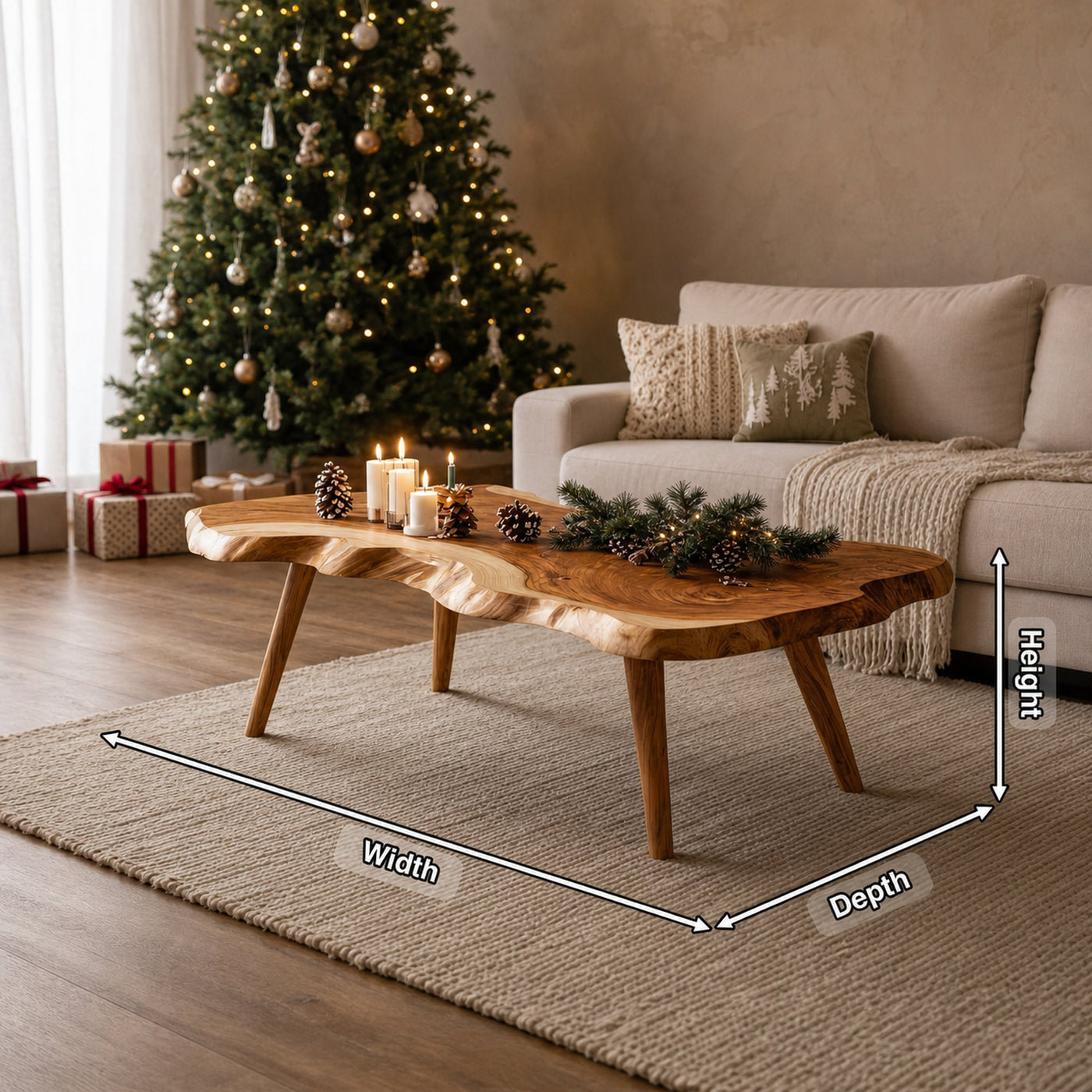Modern Solid Wood Coffee Table For Christmas Living Room Design - product view 8