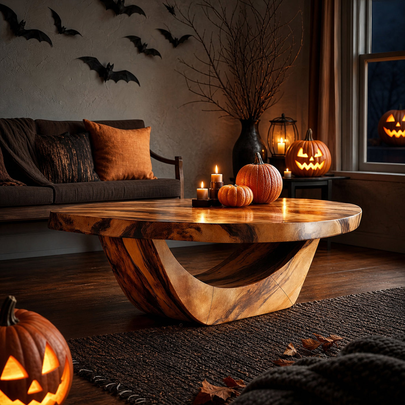 Modern Solid Wood Coffee Table For Living Room Ghostly Halloween