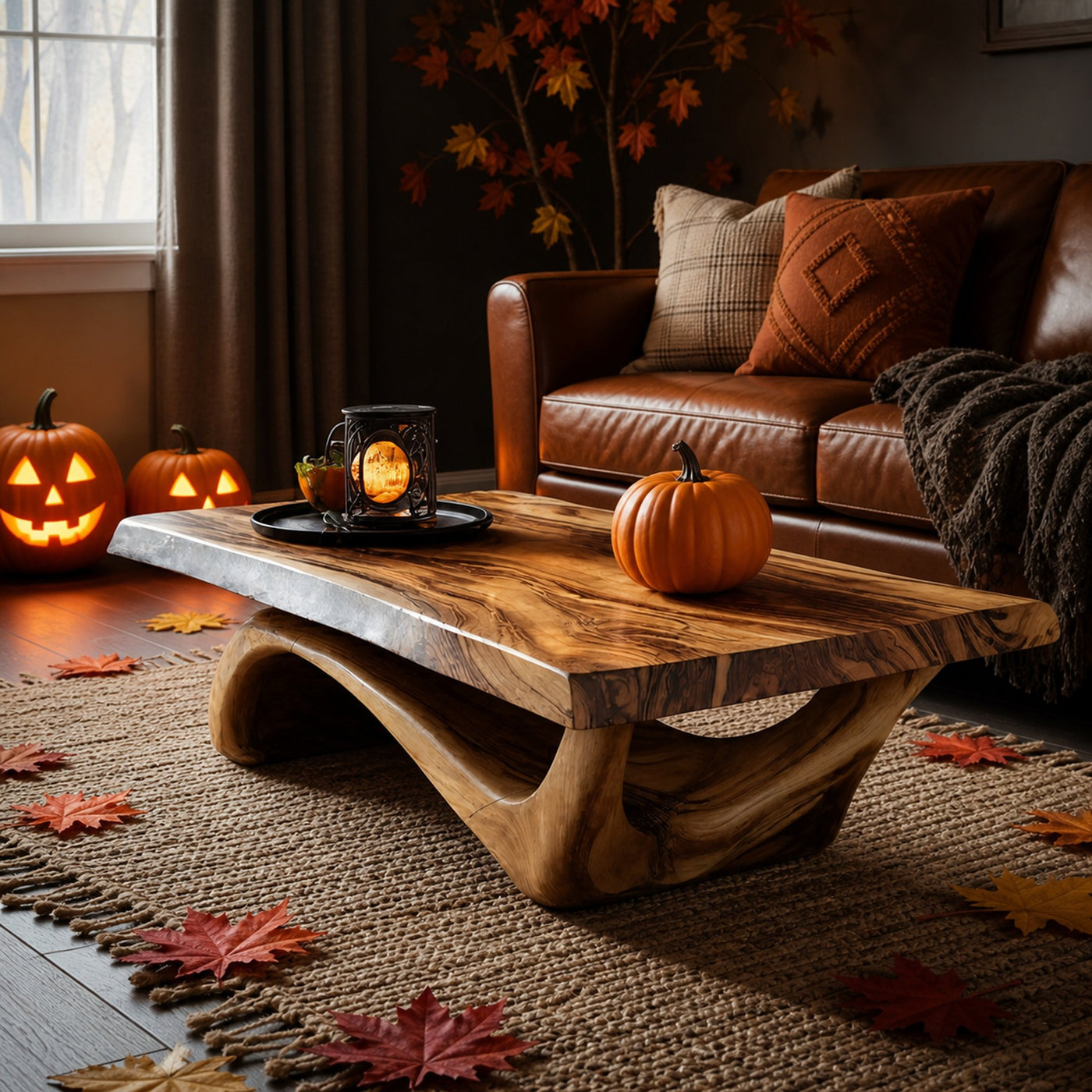 Modern Solid Wood Coffee Table Livingroom Decor Spooky Haunted Style - product view 6