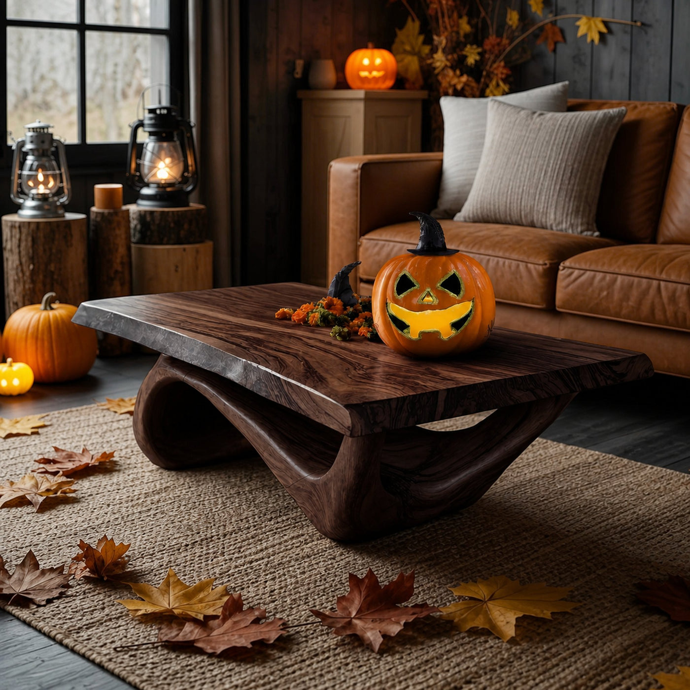 Modern Solid Wood Coffee Table Livingroom Decor Spooky Haunted Style - product view 7