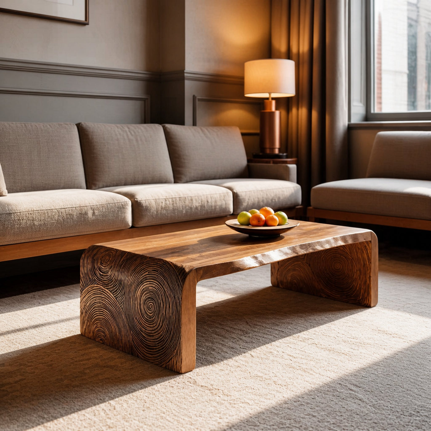 Modern Solid Wood Irregular Coffee Table For Living Room - product view 6