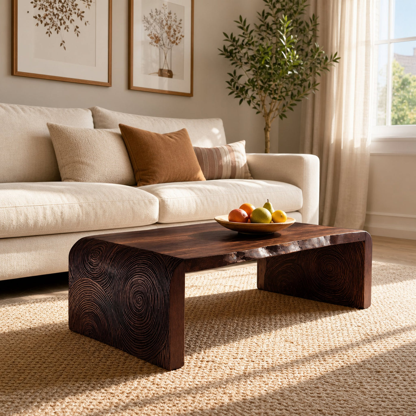 Modern Solid Wood Irregular Coffee Table For Living Room - product view 7