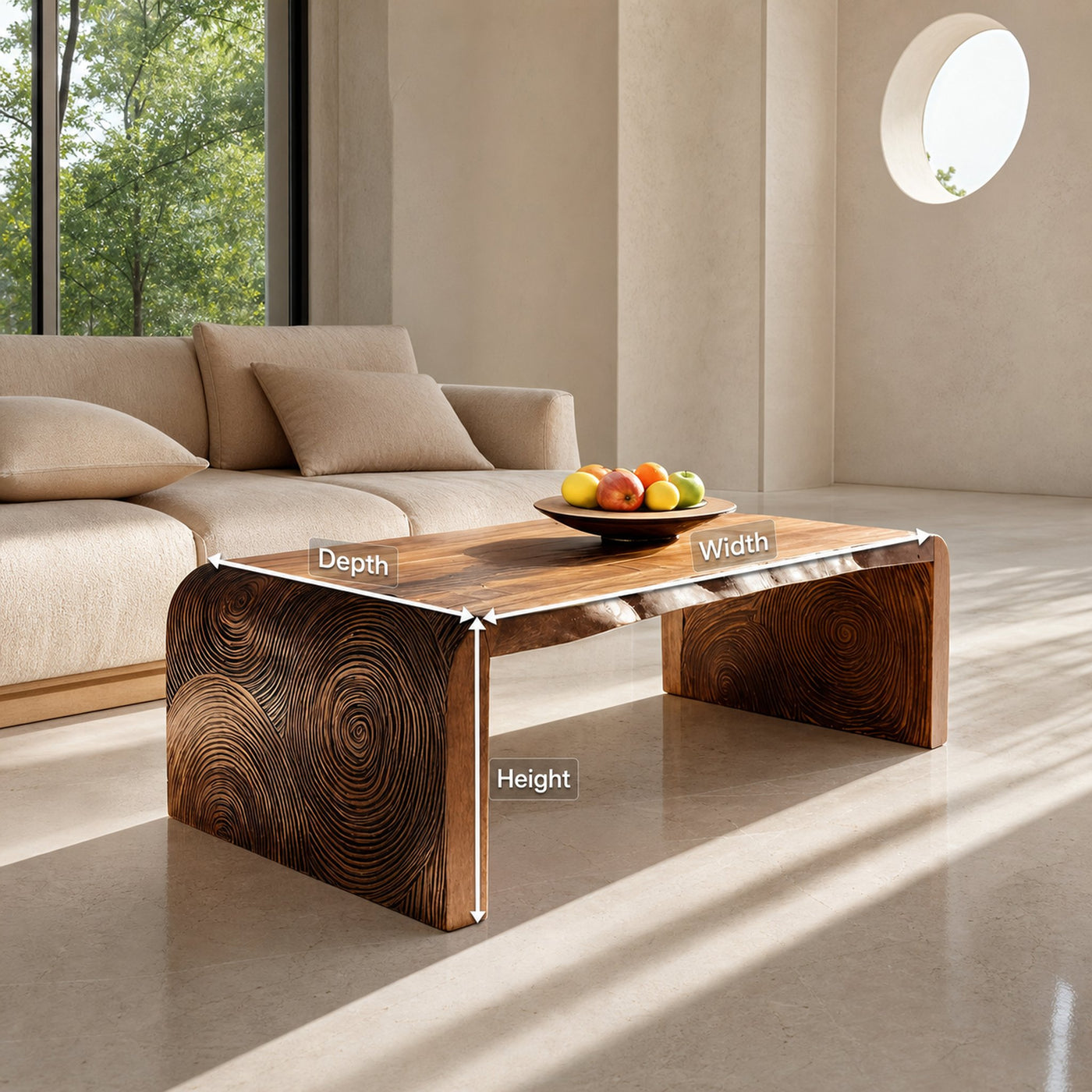Modern Solid Wood Irregular Coffee Table For Living Room - product view 8
