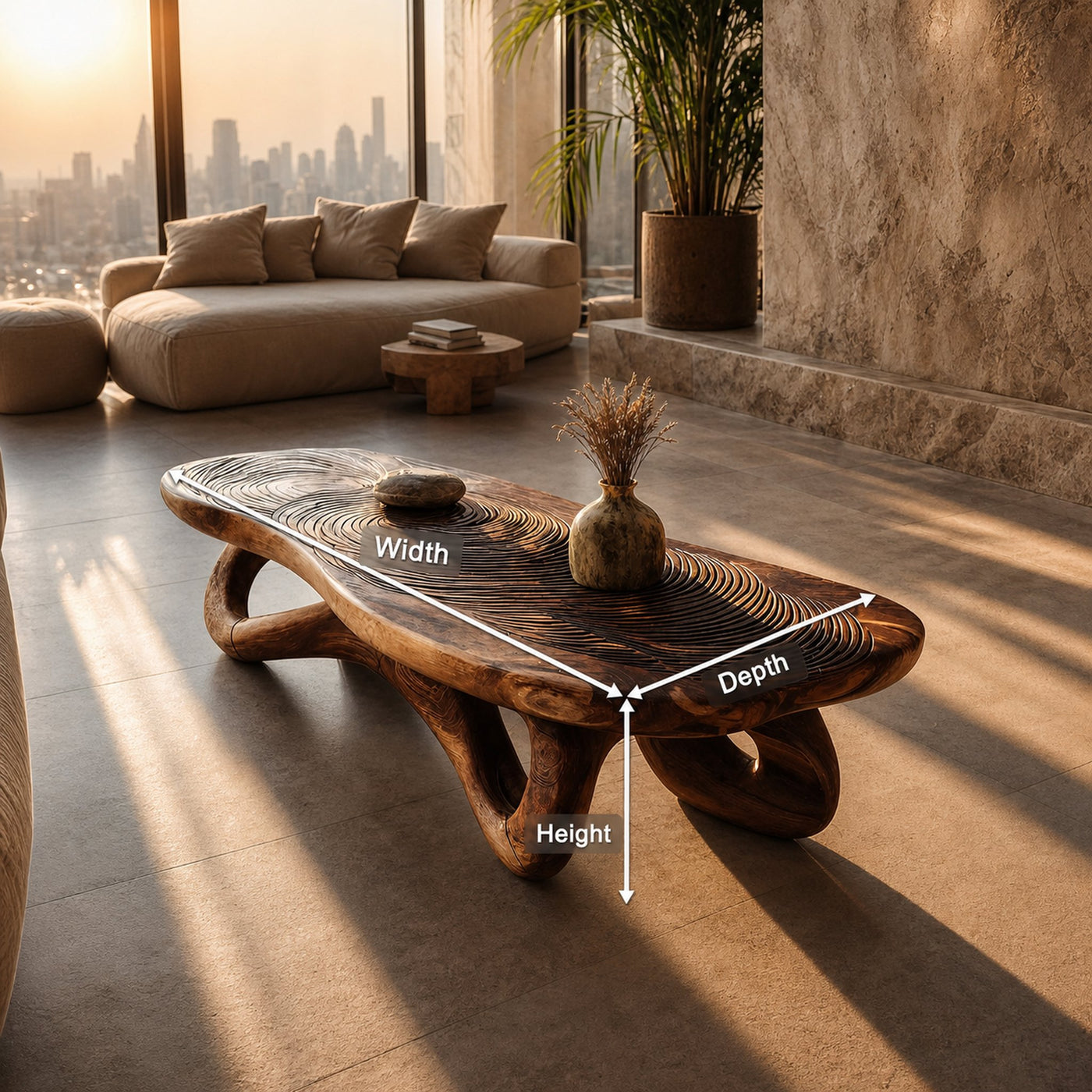 Modern Solid Wood Live Edge Coffee Table For Living Room - product view 8