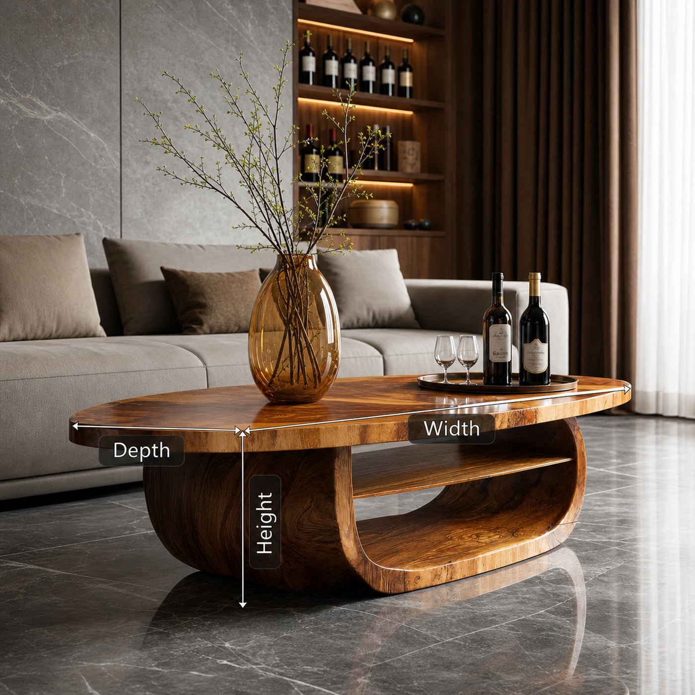 Modern Solid Wood Low Coffee Table For Living Room Furniture Decor - product view 6