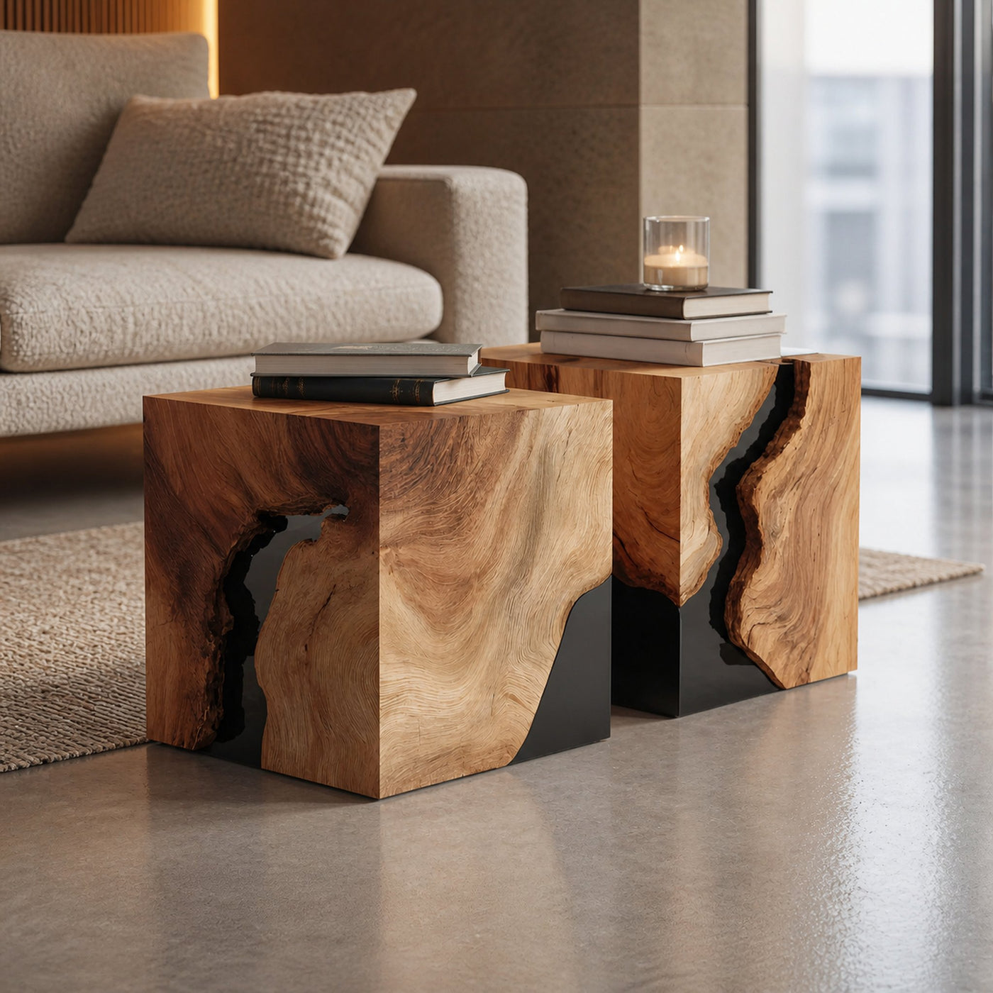 Modern Solid Wood Square Coffee Table For Home Style