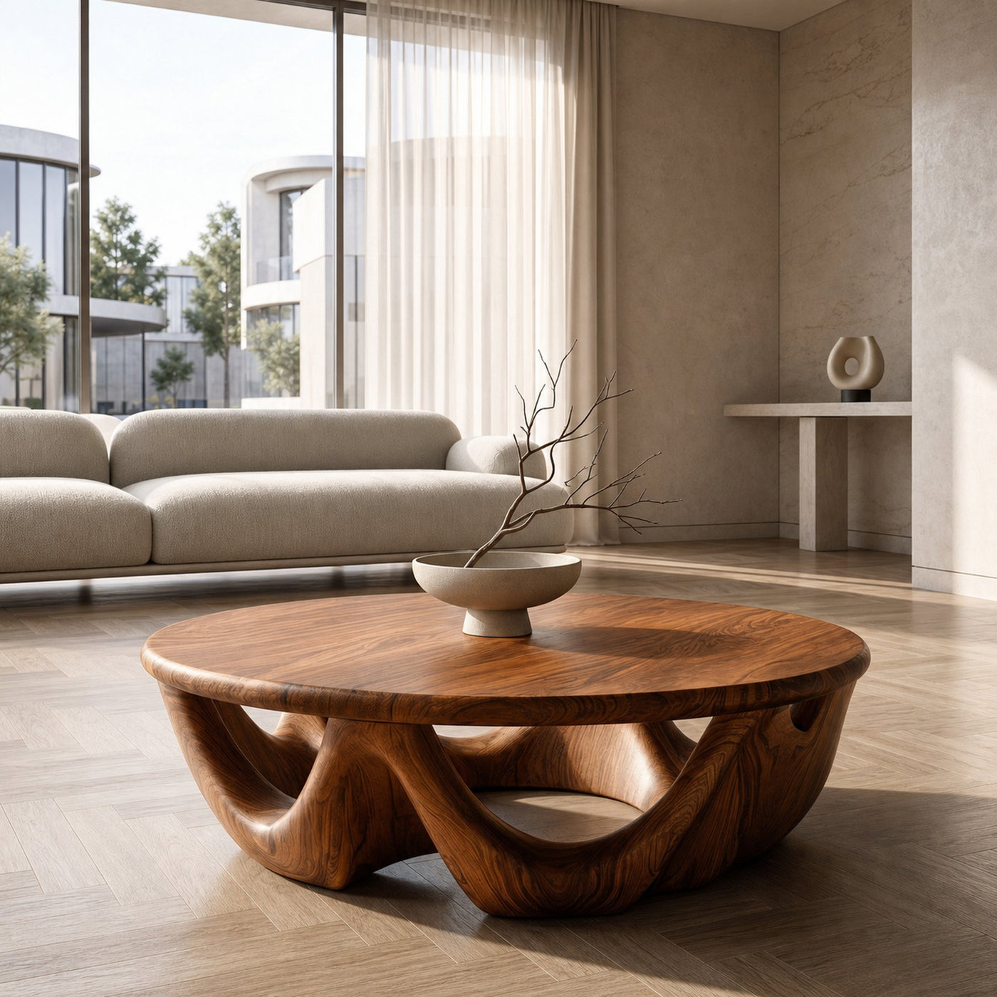 Modern Wave Base Coffee Table For Living Room Decor - product view 6
