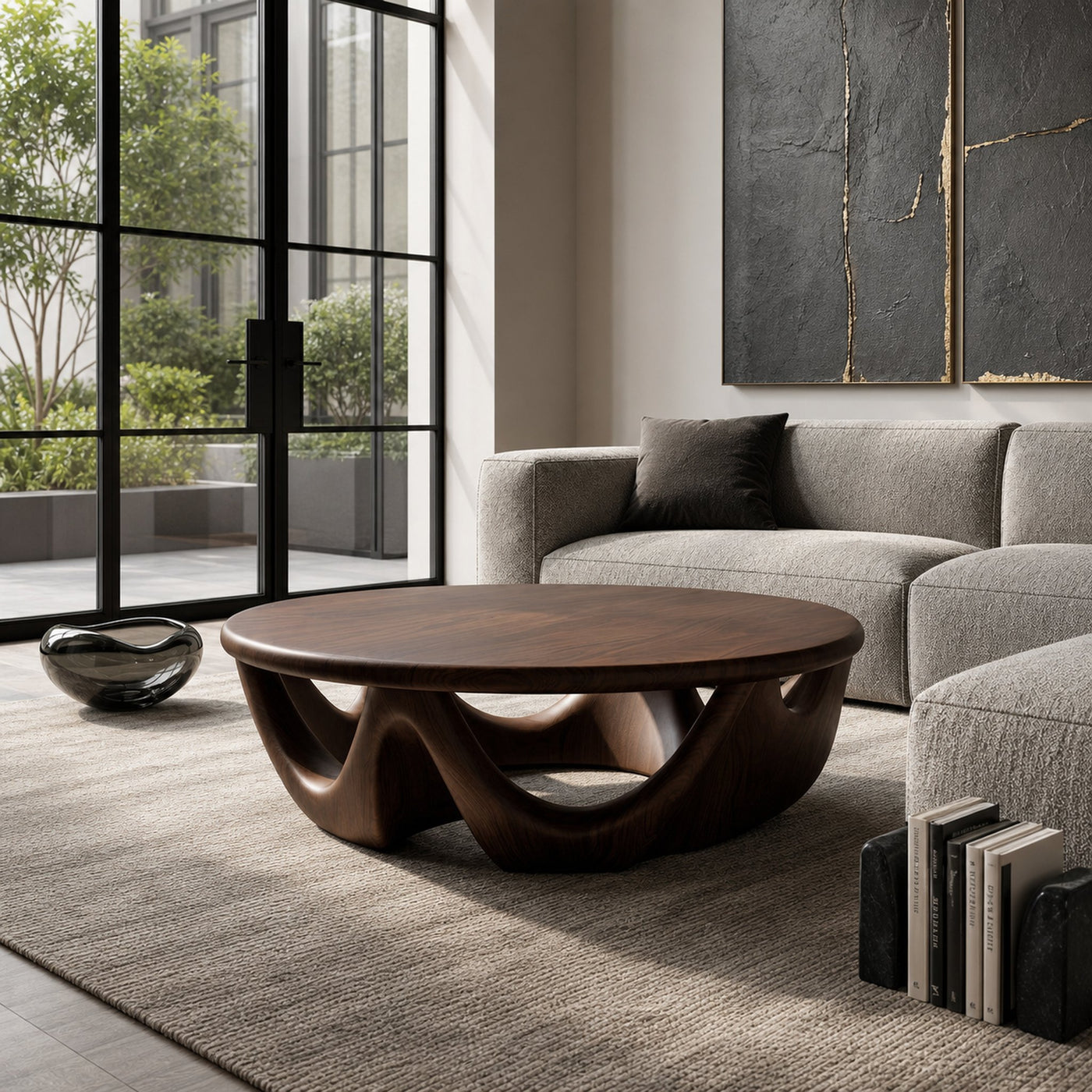 Modern Wave Base Coffee Table For Living Room Decor - product view 7