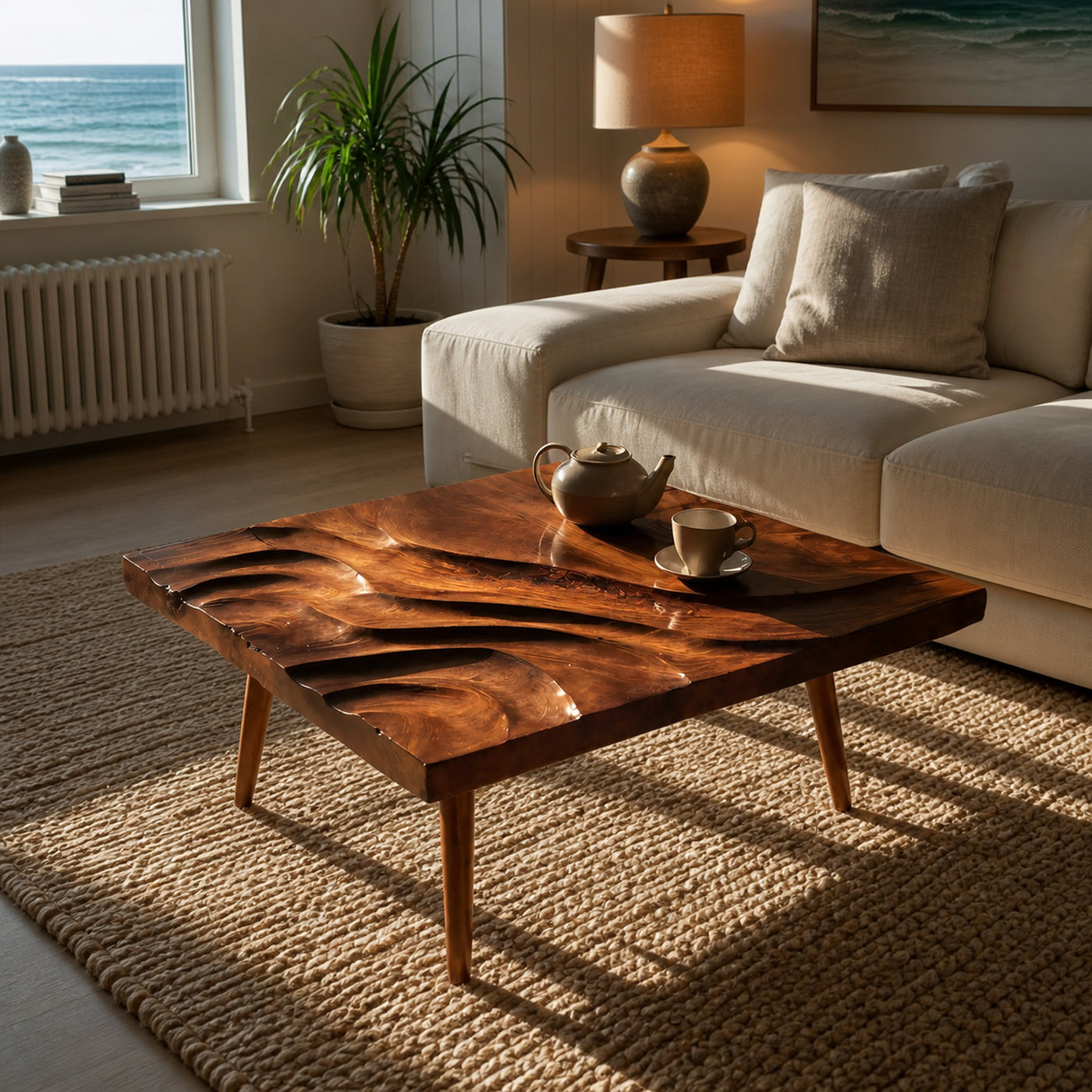 Modern Wooden Abstract Coffee Table For Living Room Decor - product view 6