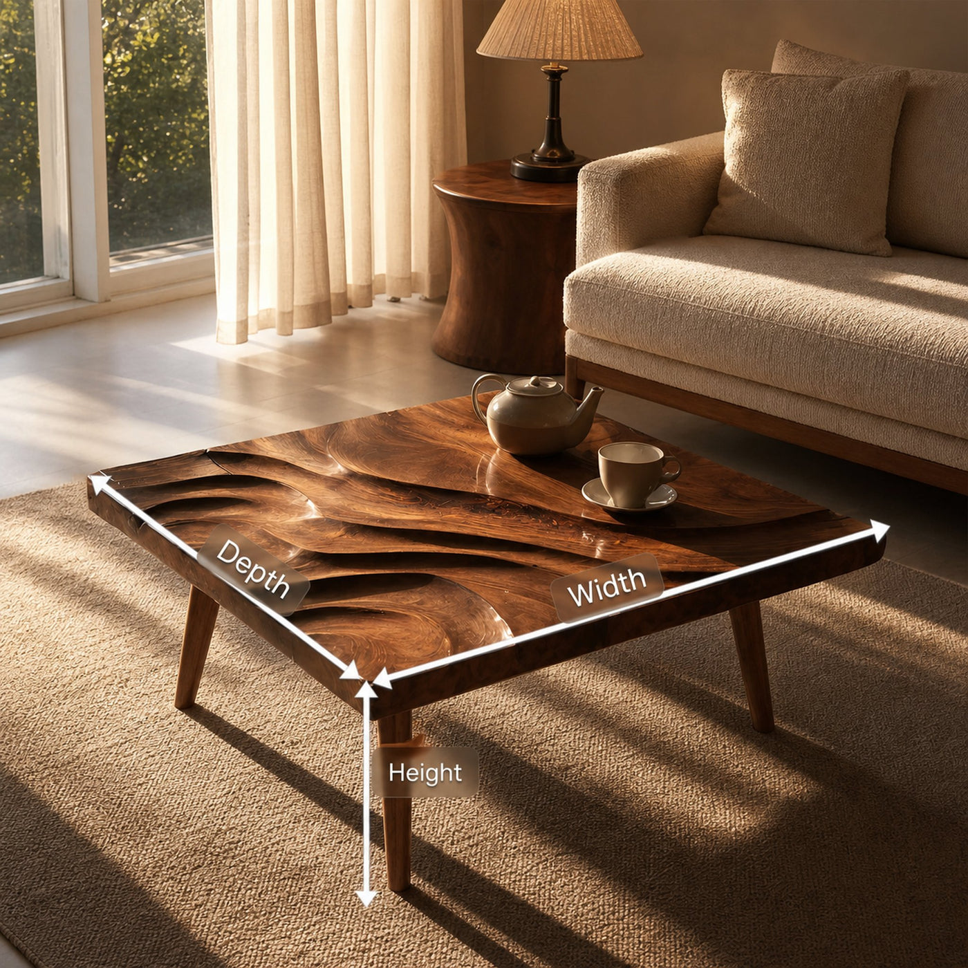 Modern Wooden Abstract Coffee Table For Living Room Decor - product view 8