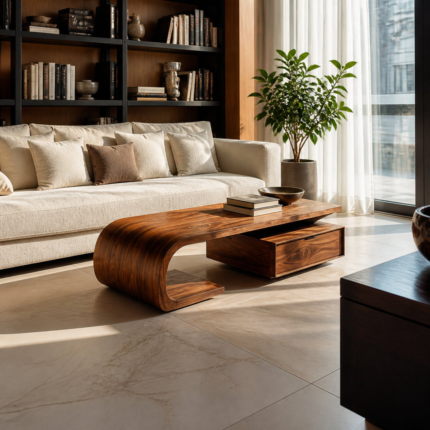 Modern Wooden Coffee Table With Storage Cabinet For Home Interior - product view 6
