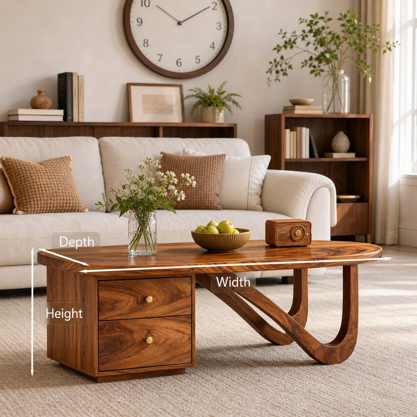 Modern Wooden Coffee Table With Storage Drawer For Living Room - product view 8