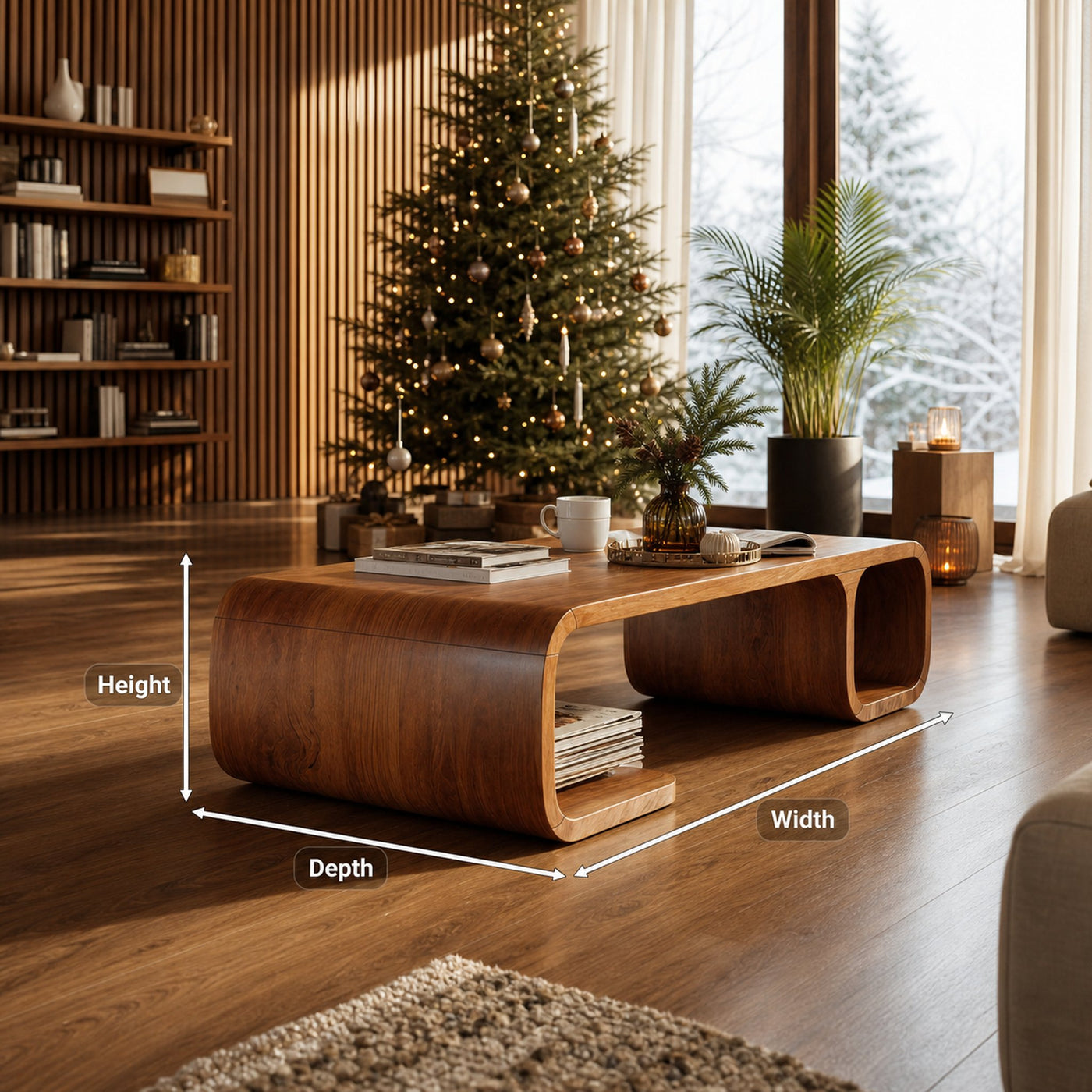 Modern Wooden Live Edge Coffee Table For Christmas Furniture Style - product view 8