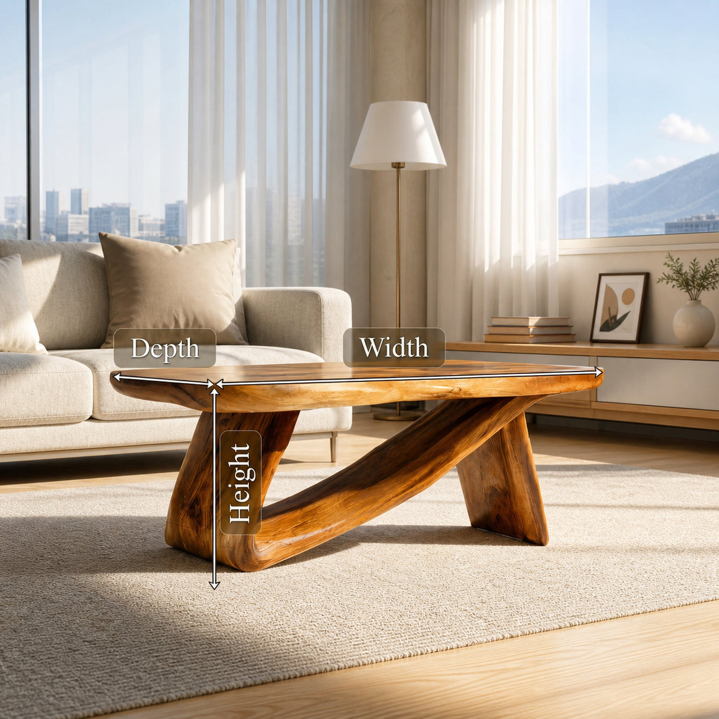 Modern Wooden Live Edge Coffee Table For Furniture Decor And Home Style - product view 6
