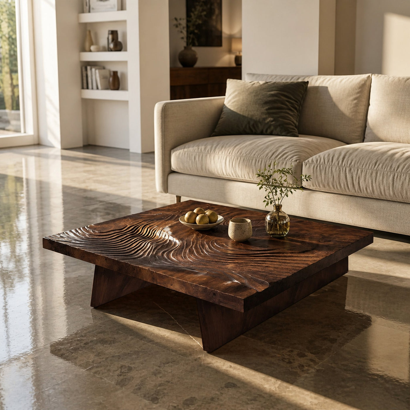 Modern Wooden Live Edge Coffee Table For Living Room Decor - product view 7