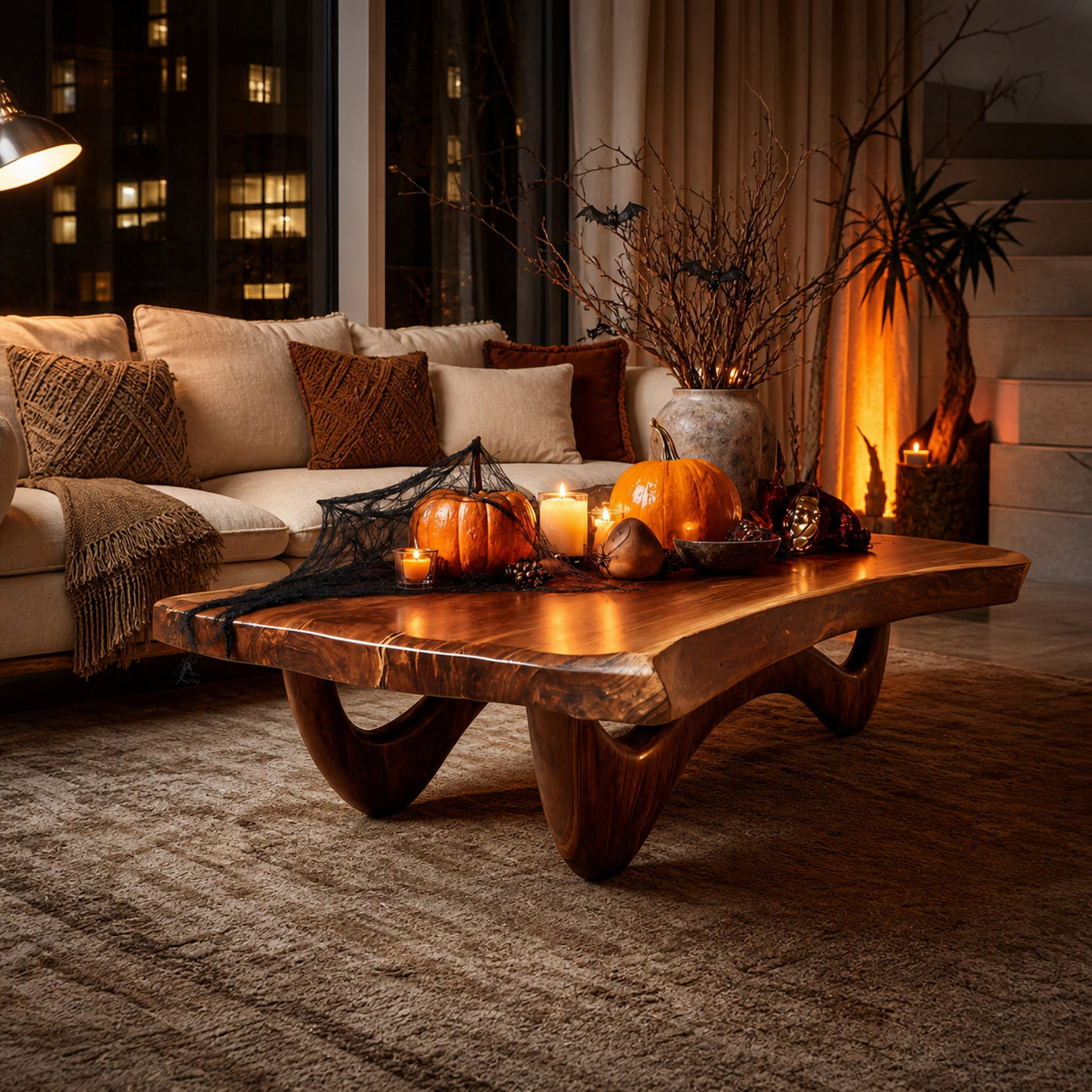 Modern Wooden Live Edge Coffee Table Furniture Decor Haunted Vibes