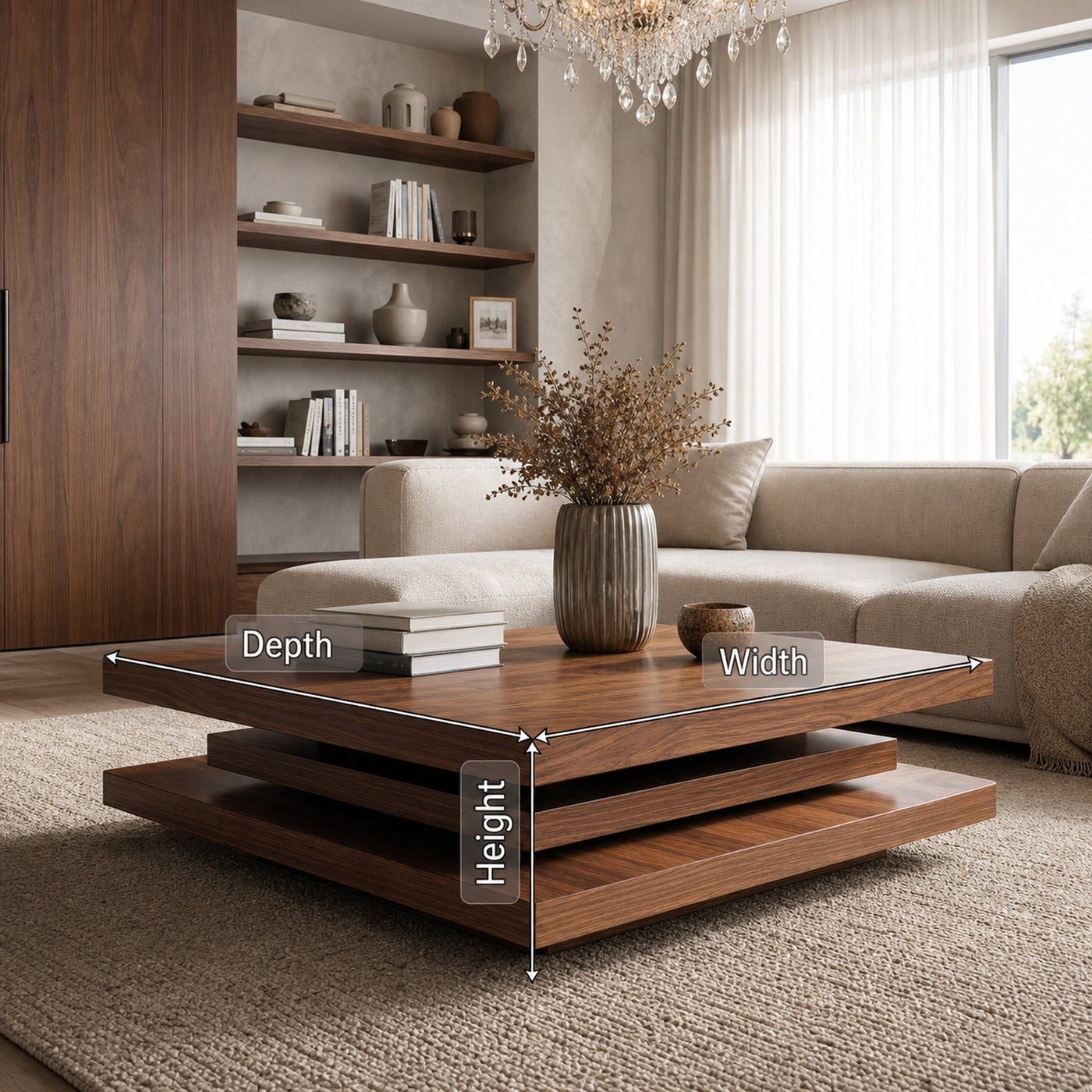 Modern Wooden Solid Wood Coffee Table For Living Room Style - product view 6