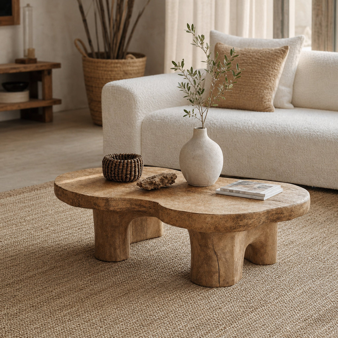 Natural Finish Wood Coffee Table For Organic Home Decor - product view 2