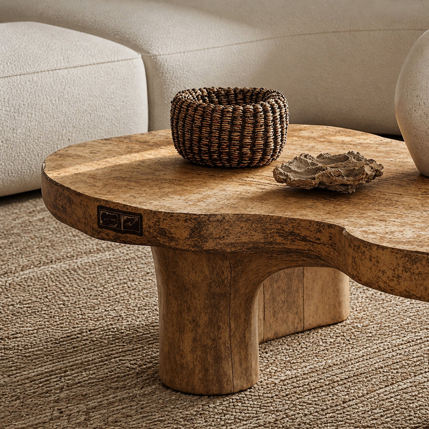 Natural Finish Wood Coffee Table For Organic Home Decor - product view 3