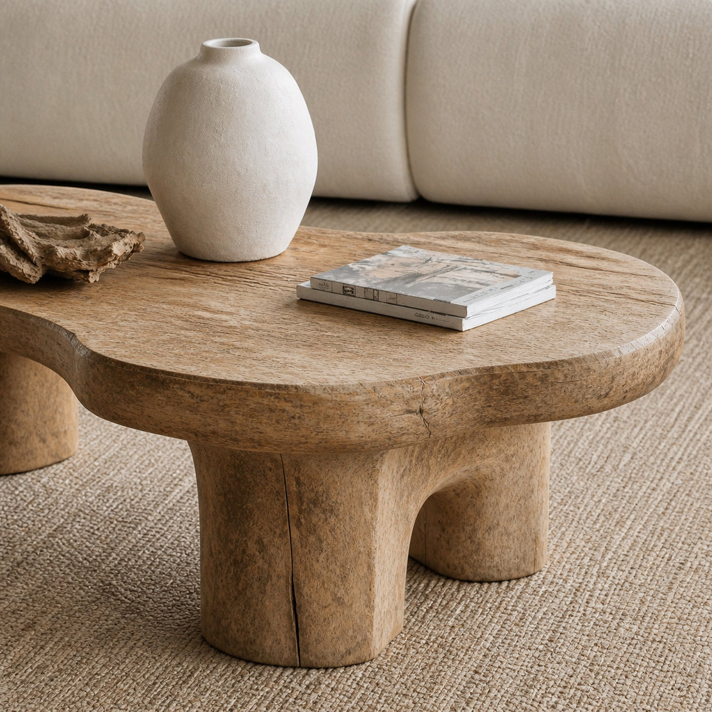 Natural Finish Wood Coffee Table For Organic Home Decor - product view 4