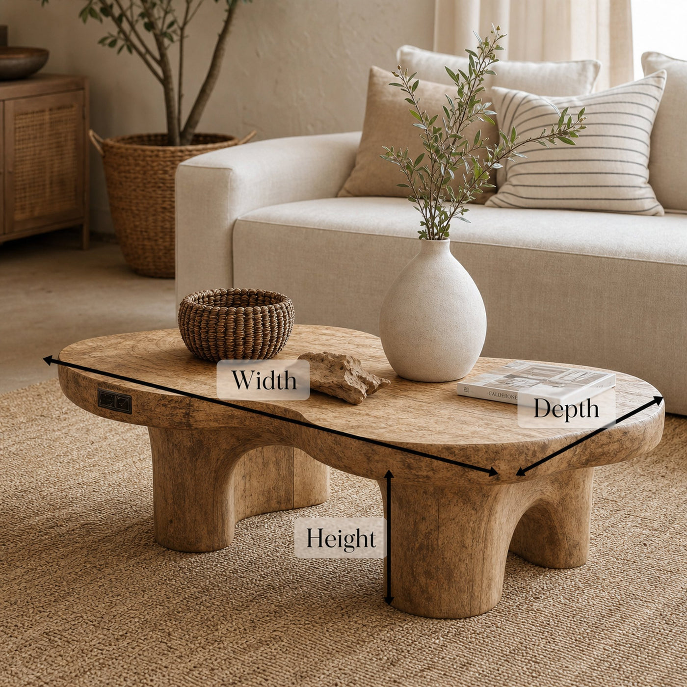 Natural Finish Wood Coffee Table For Organic Home Decor - product view 5
