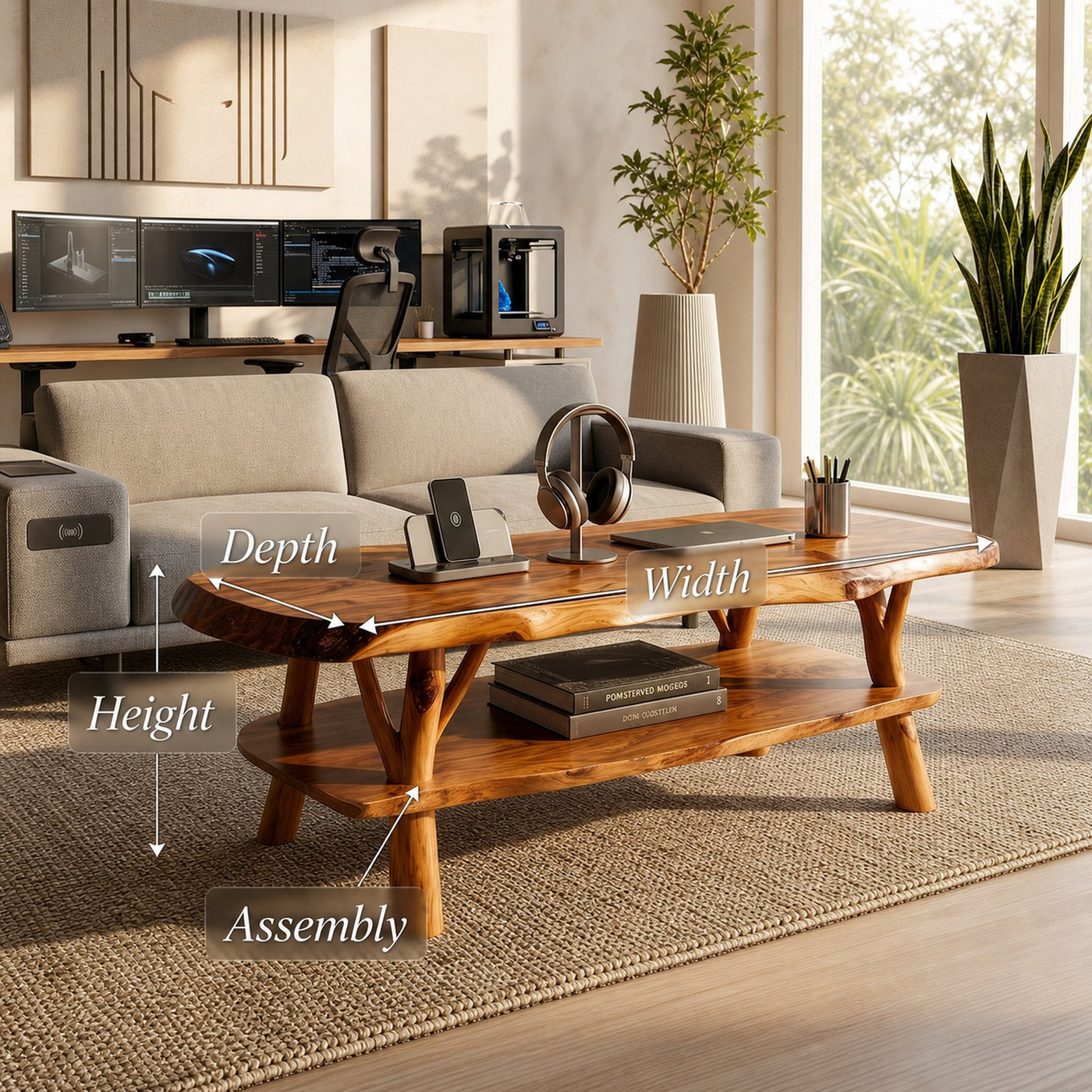 Natural Wood Coffee Table For Studio Lounge - product view 8