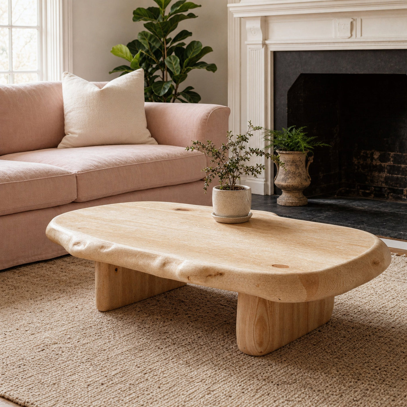Natural Wood Coffee Table Low Coffee Table