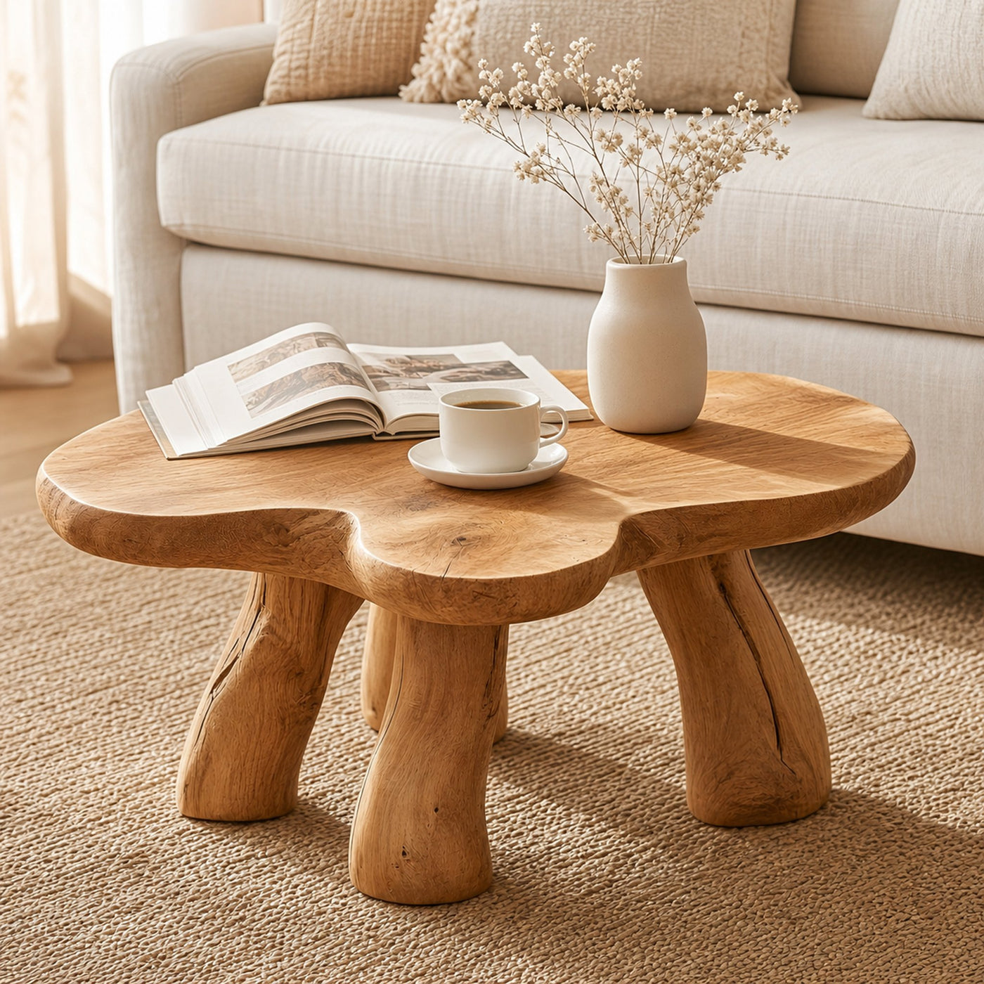 Natural Wood Coffee Table to Elevate Your Living Room Aesthetic