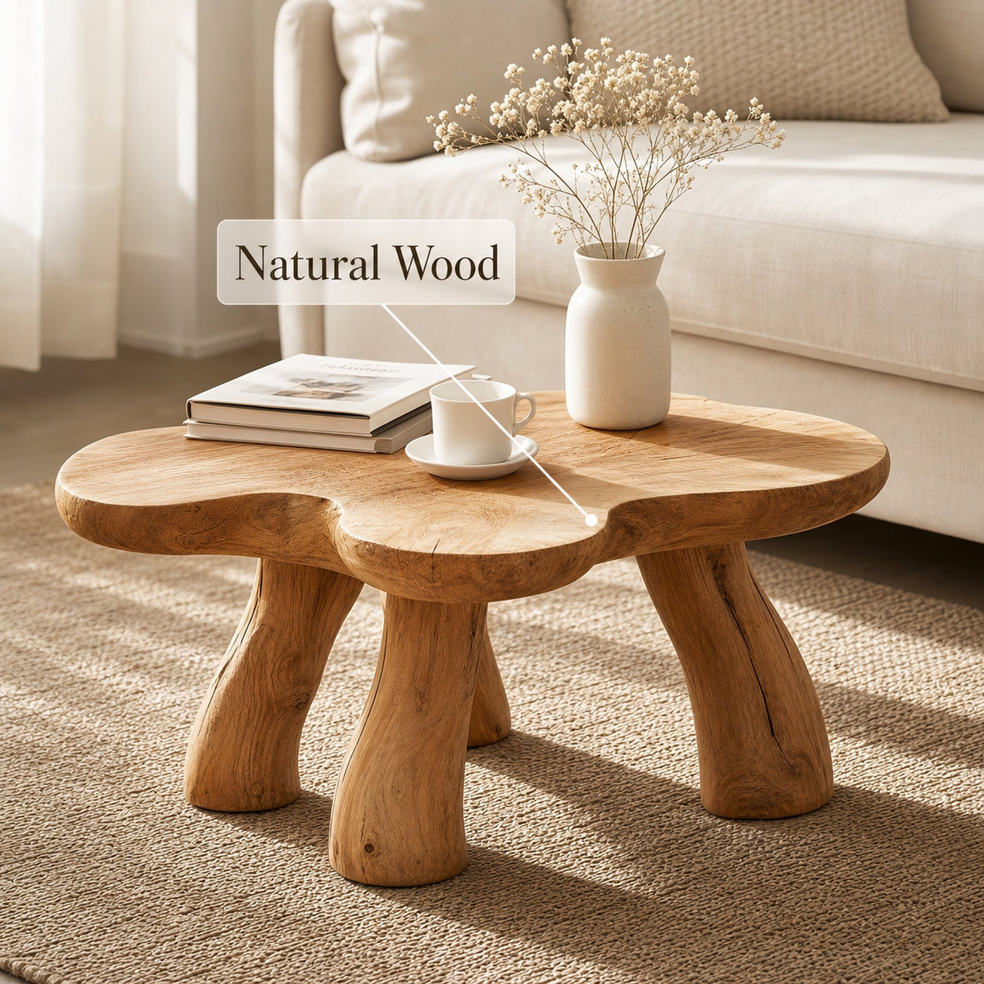 Natural Wood Coffee Table to Elevate Your Living Room Aesthetic - product view 6