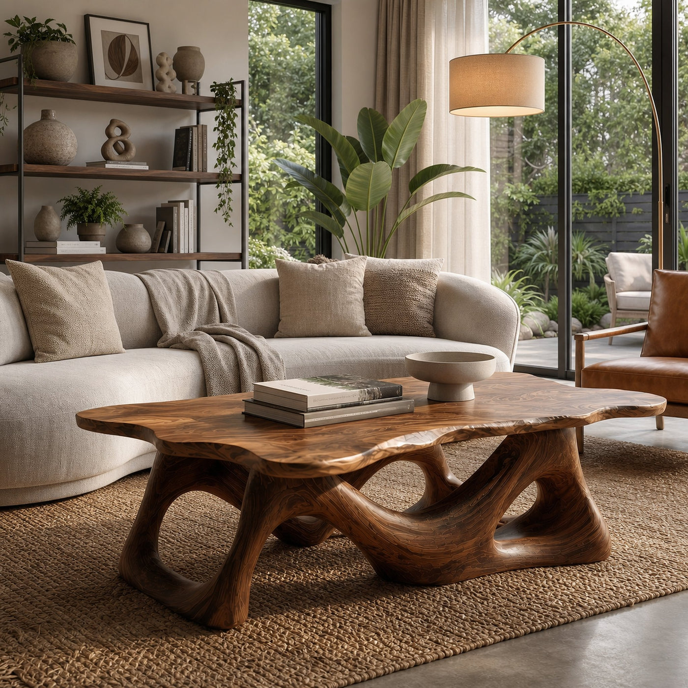Nature Inspired Coffee Table Sculptural Ring Base For Living Room - product view 7