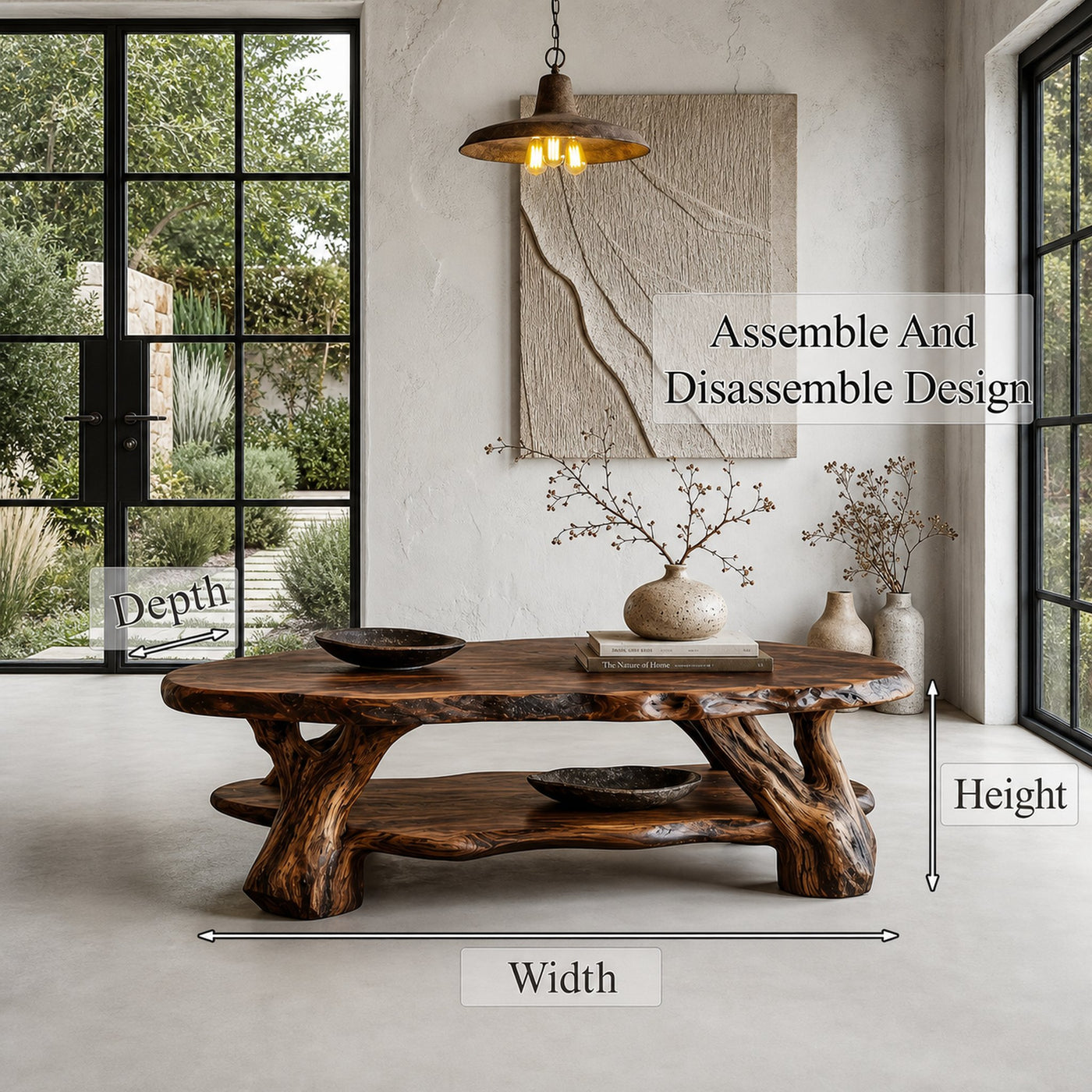 Nature Inspired Coffee Table With Sculptural Root Wood Design For Living Room - product view 8