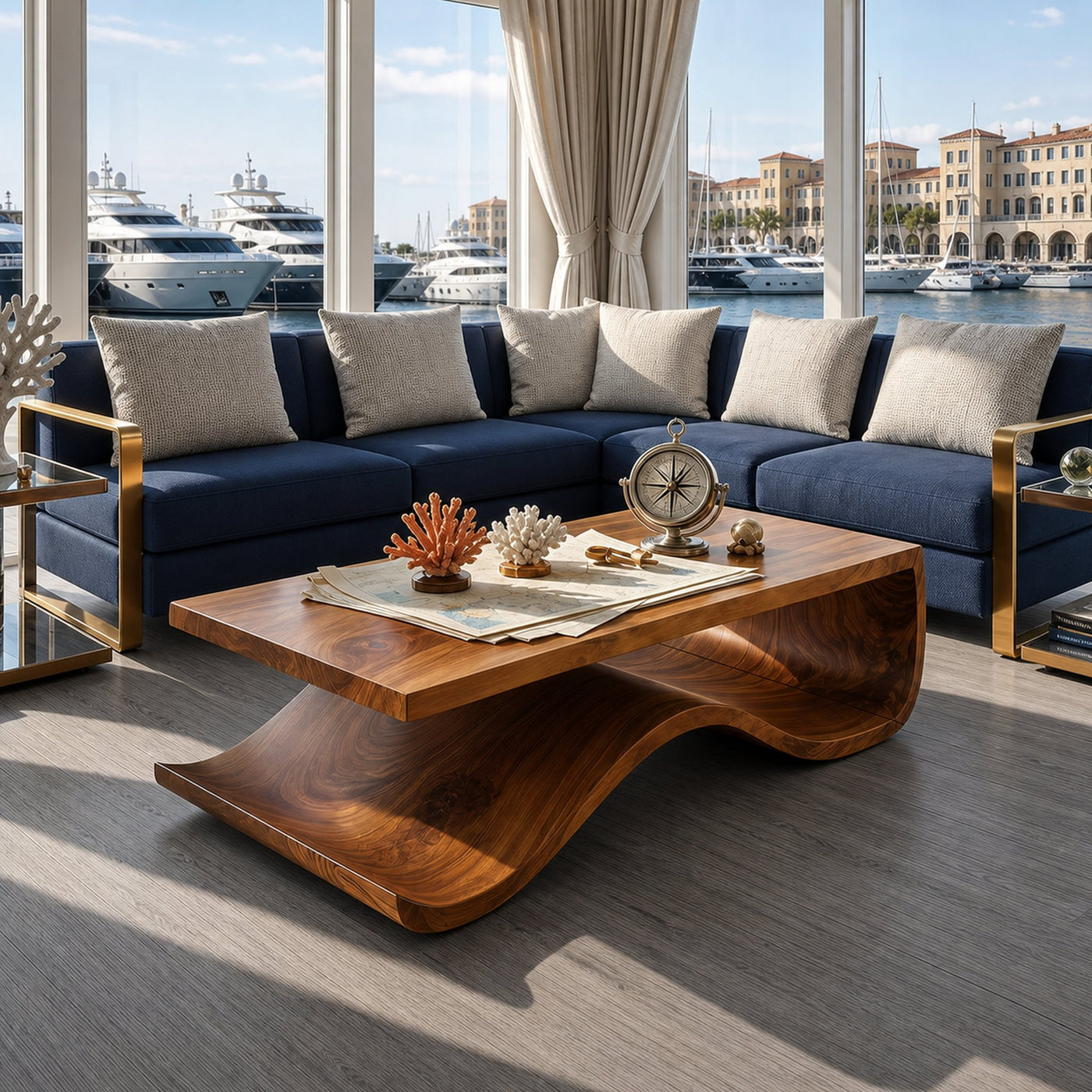 Nautical Coffee Table For Marina Living Room